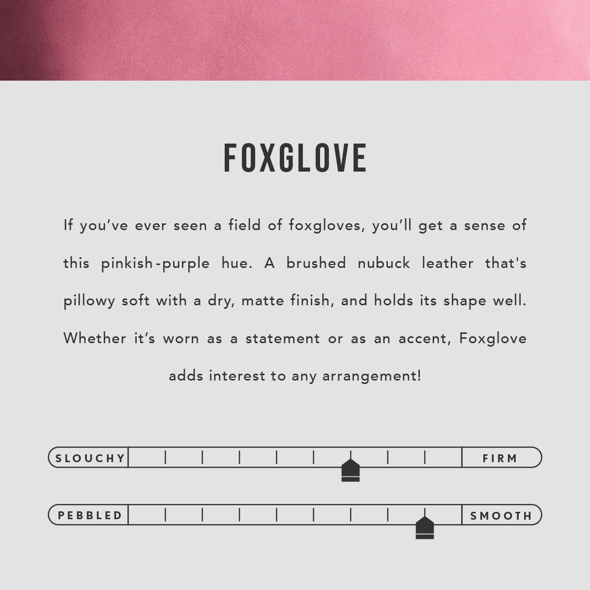 Foxglove | Petite bucket shaped tote bag with matching leather handles  | infographic