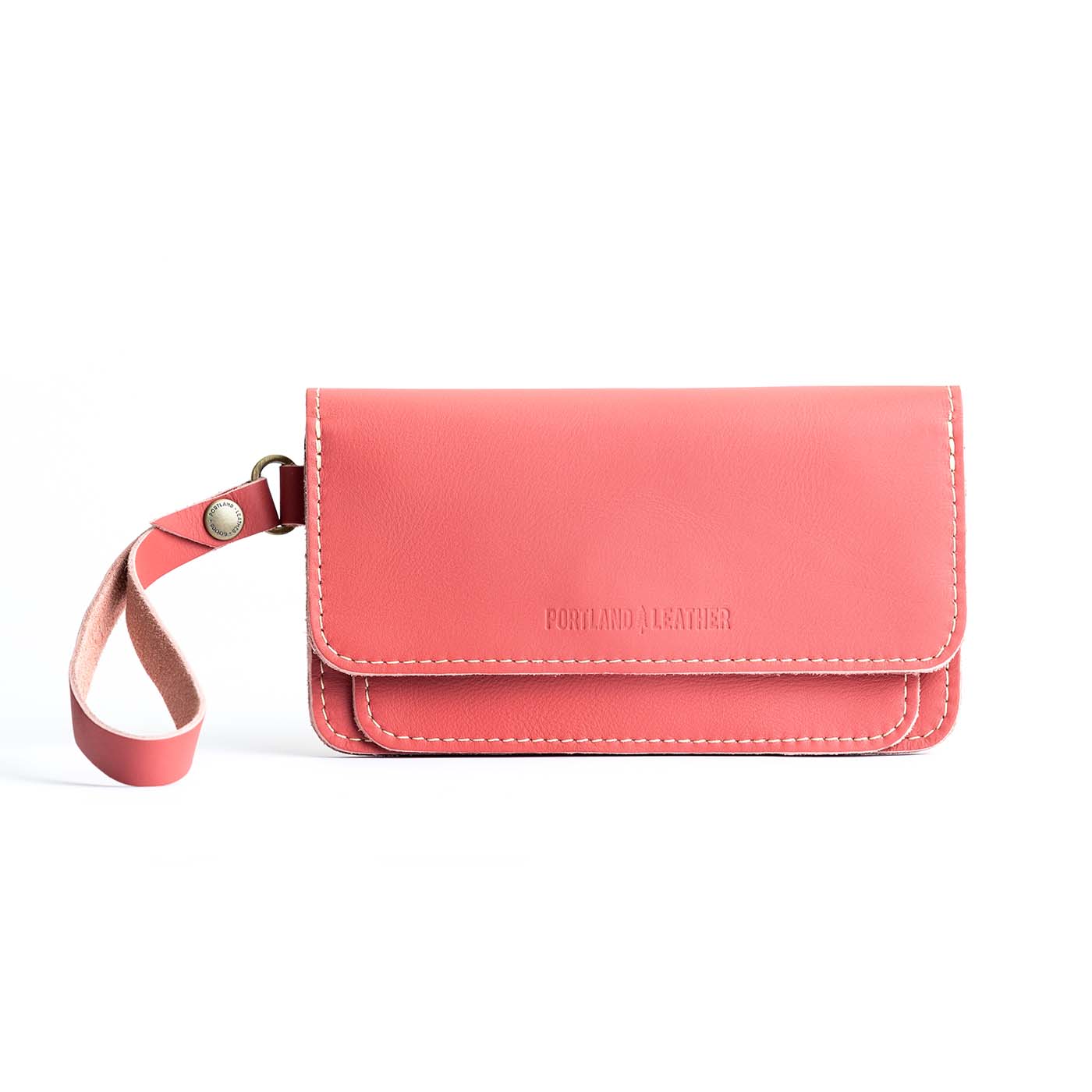 Begonia | Leather wallet clutch with wristlet and magnetic closure