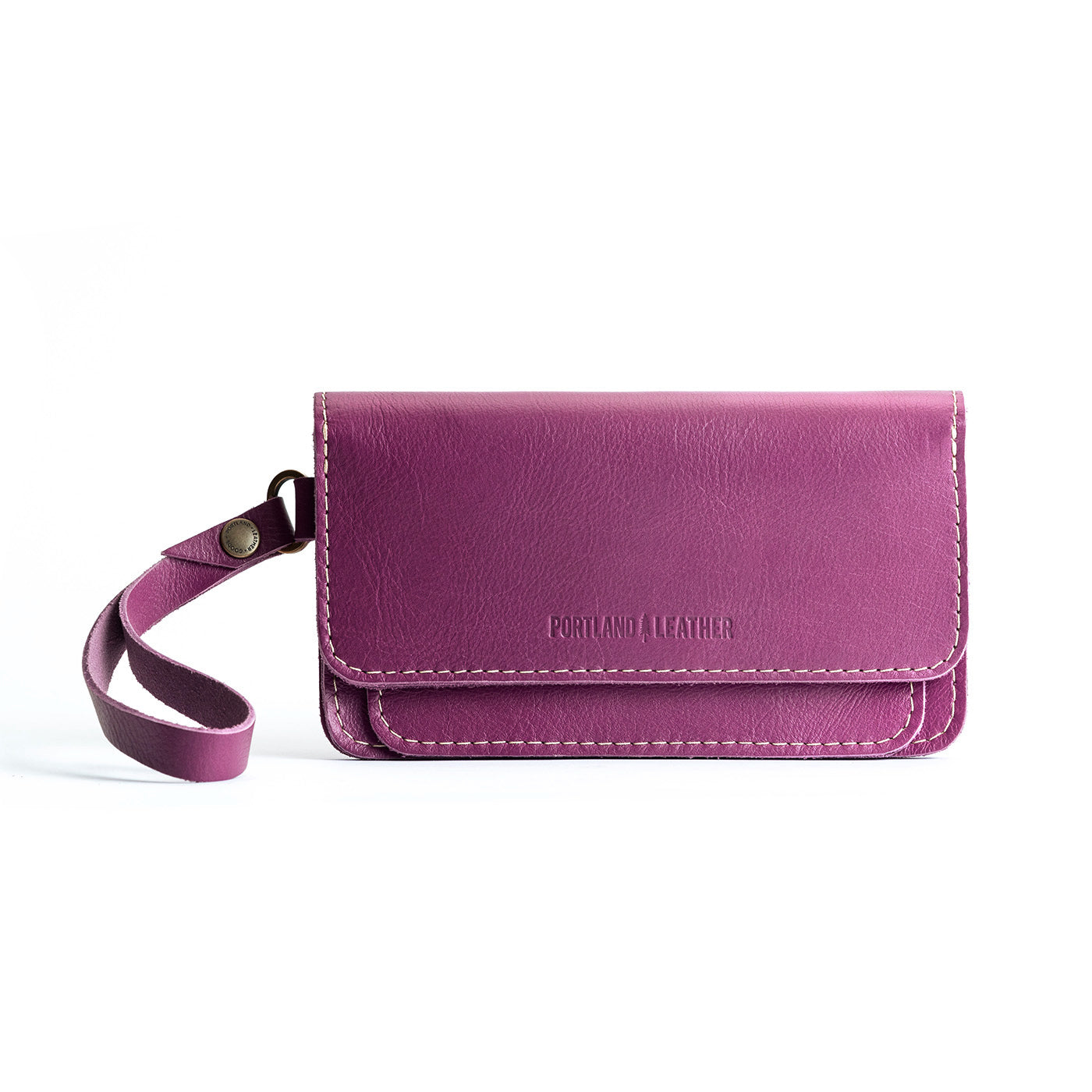 Sweet Pea | Leather wallet clutch with wristlet and magnetic closure