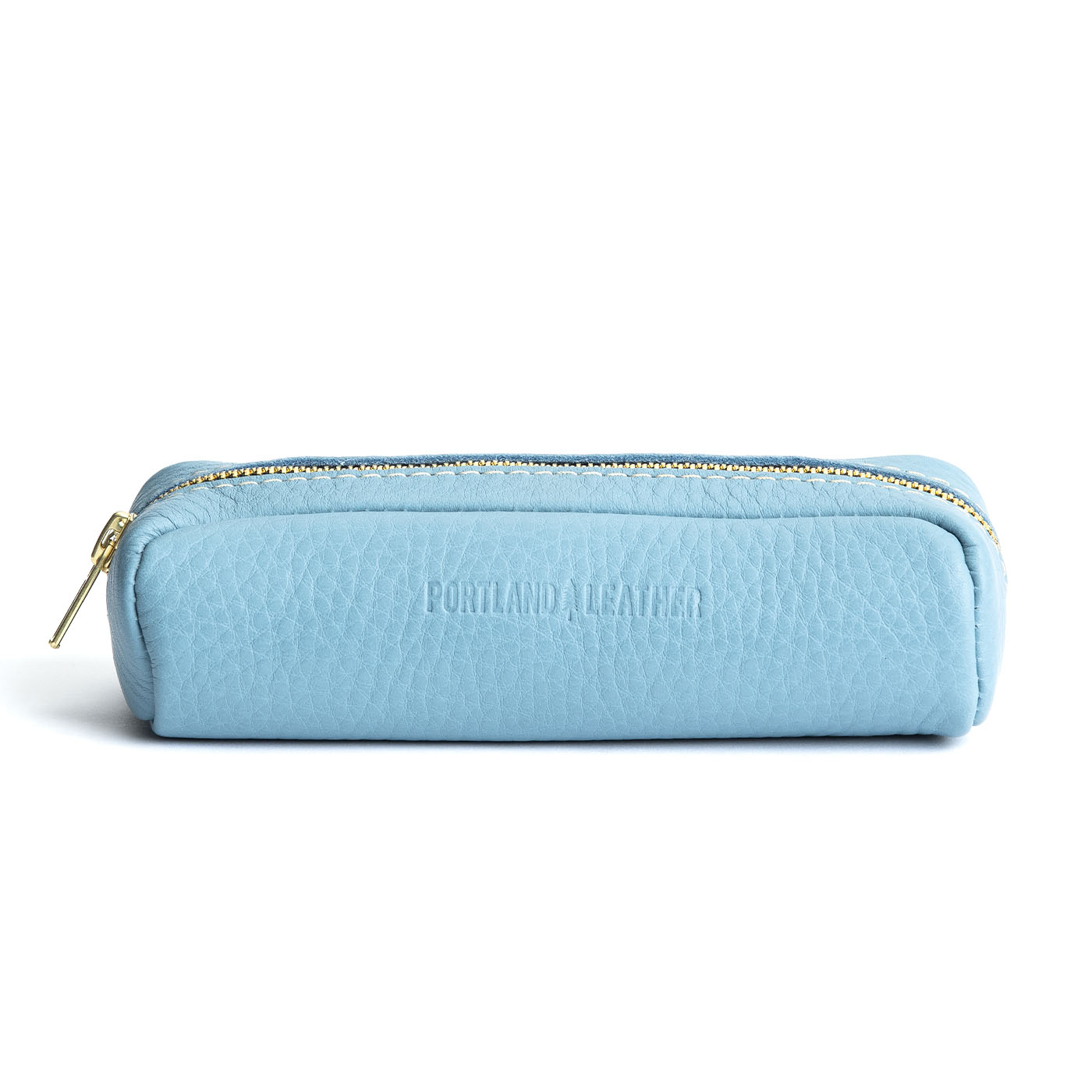 All Color: Dream | Leather pouch with a curved top and zipper