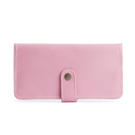 Vintage Pink | Leather wallet with snap closed