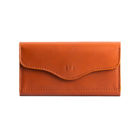 Tuscany | Large leather wallet with snap closure and three trees debossed