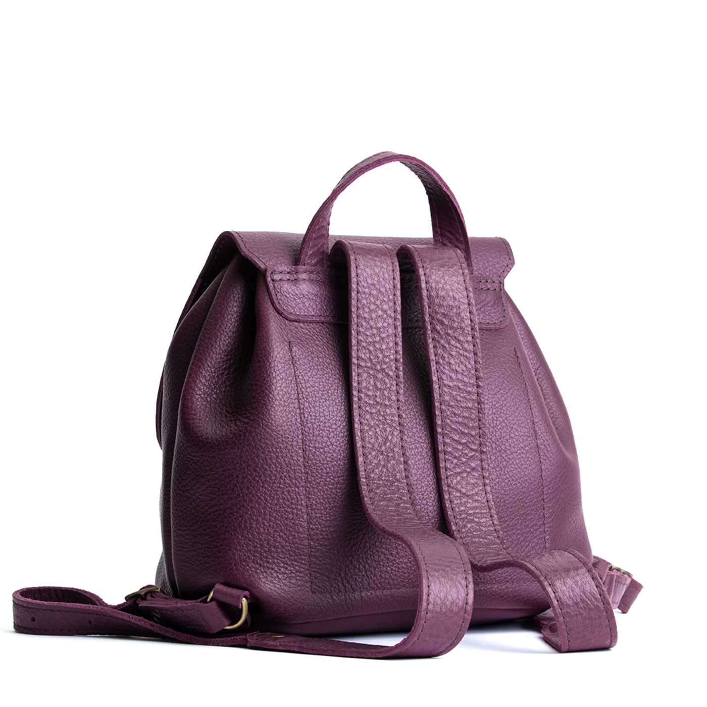 All Color: Plum | Slouchy leather bucket backpack