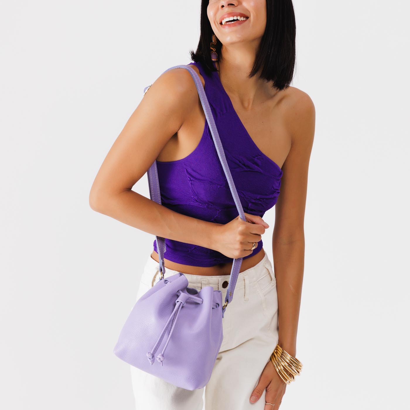 Wisteria*Small | Slouchy crossbody bag with drawstring closure