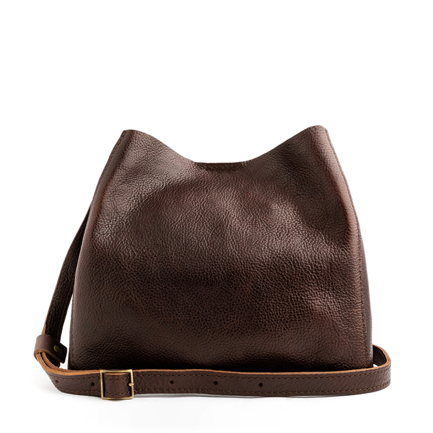 Coldbrew | symmetrical bucket bag with latch closure and removable crossbody strap