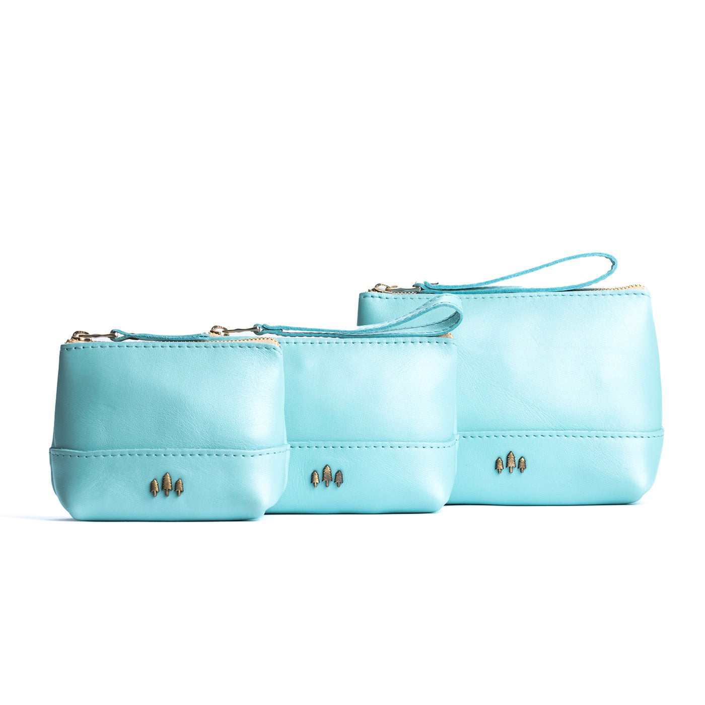 Cabo | Three sizes of zip top rectangular pouch with wide base and narrow top