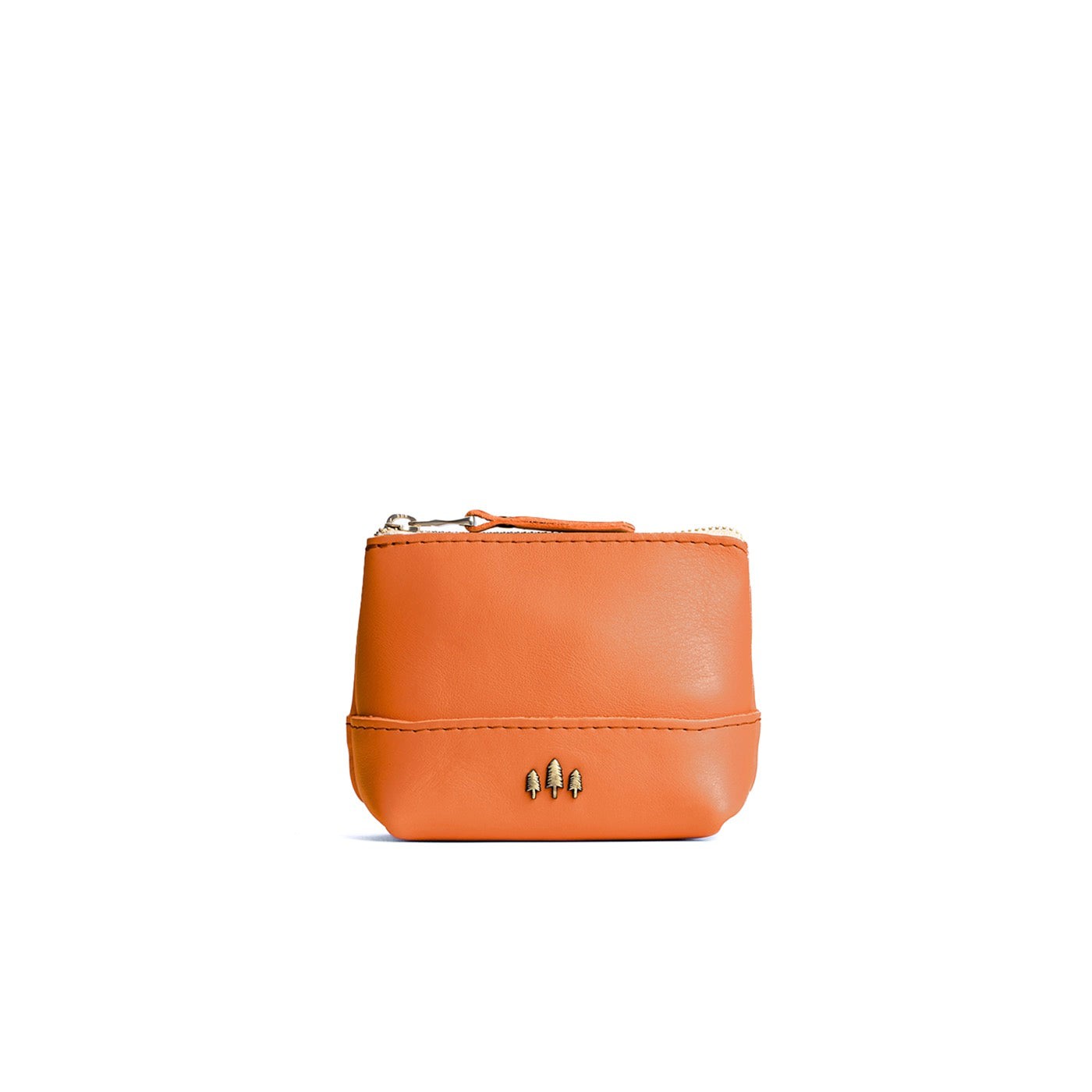 Persimmon*Small | Zip top rectangular pouch with wide base and narrow top