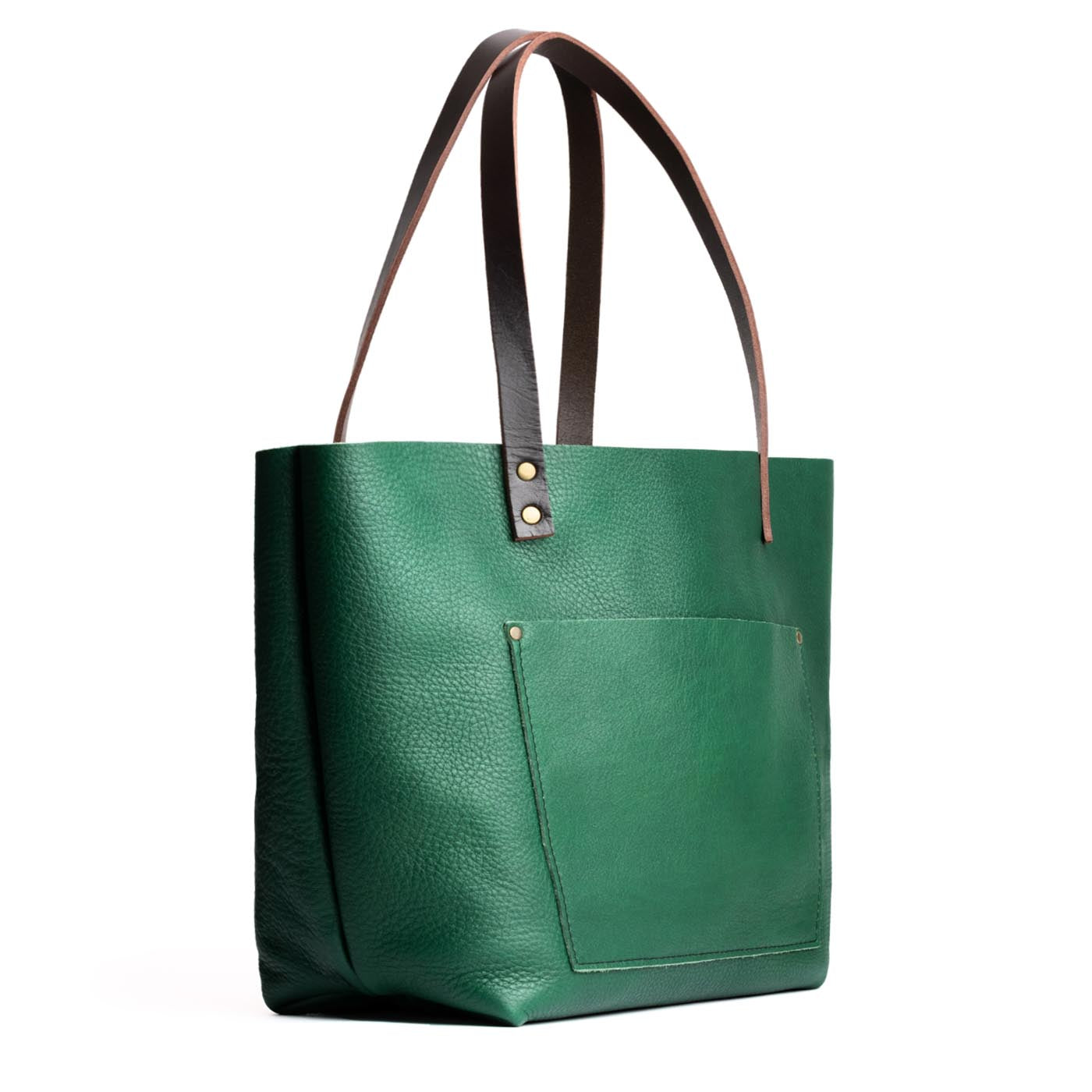 Bacalar*Classic | Large leather tote bag with sturdy bridle handles and front pocket