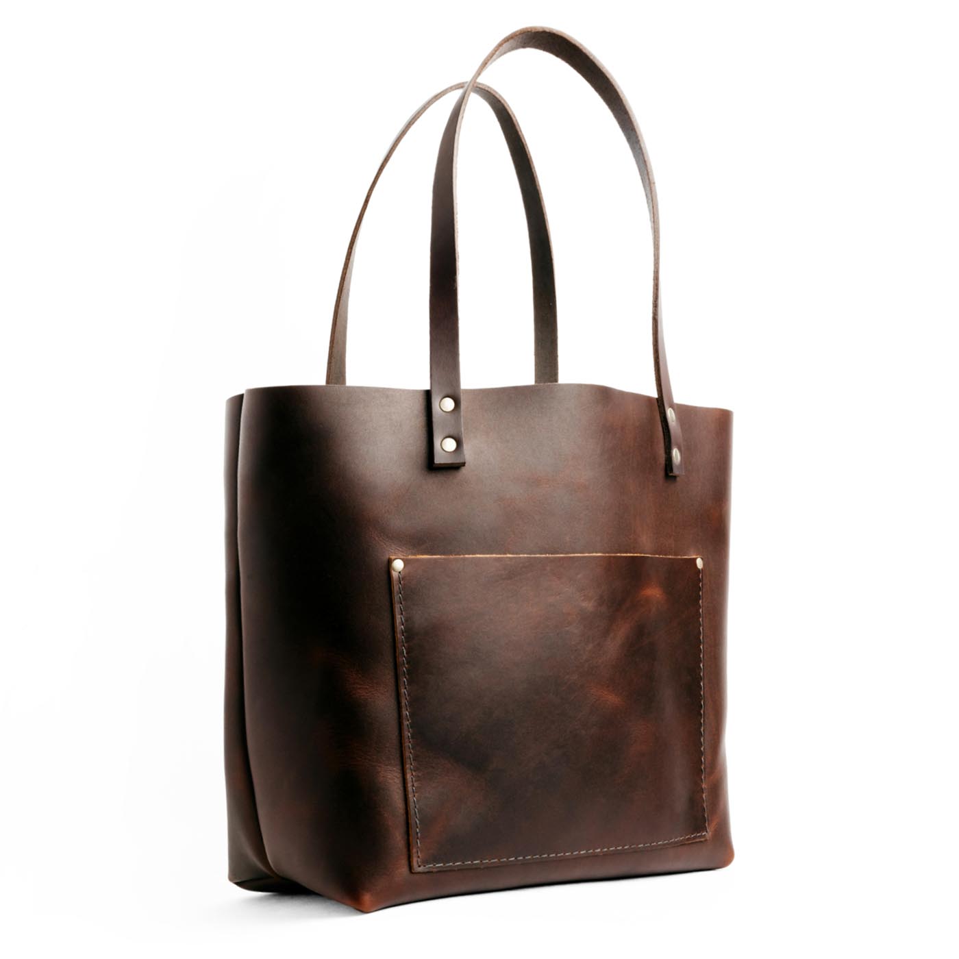 Grizzly*Classic | Large leather tote bag with sturdy bridle handles and front pocket