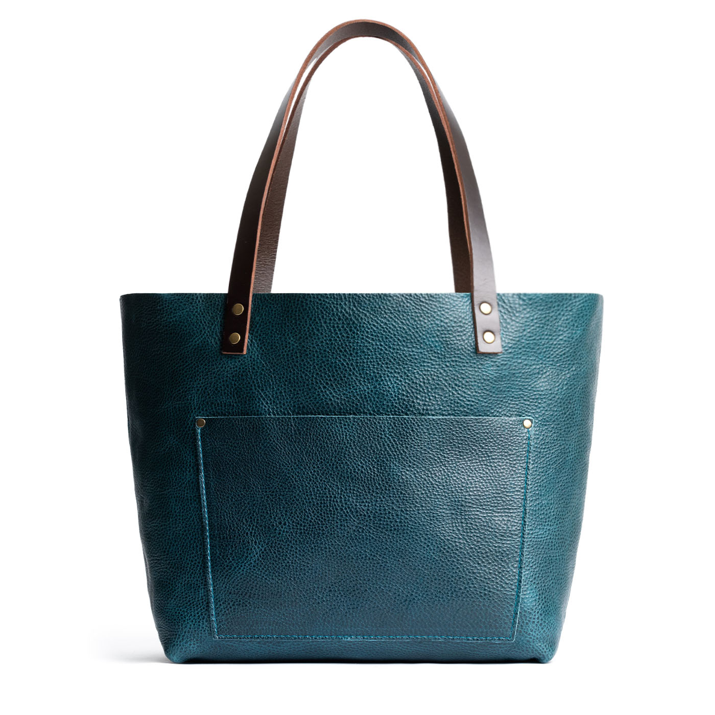 Lagoon*Classic | Large leather tote bag with sturdy bridle handles and front pocket