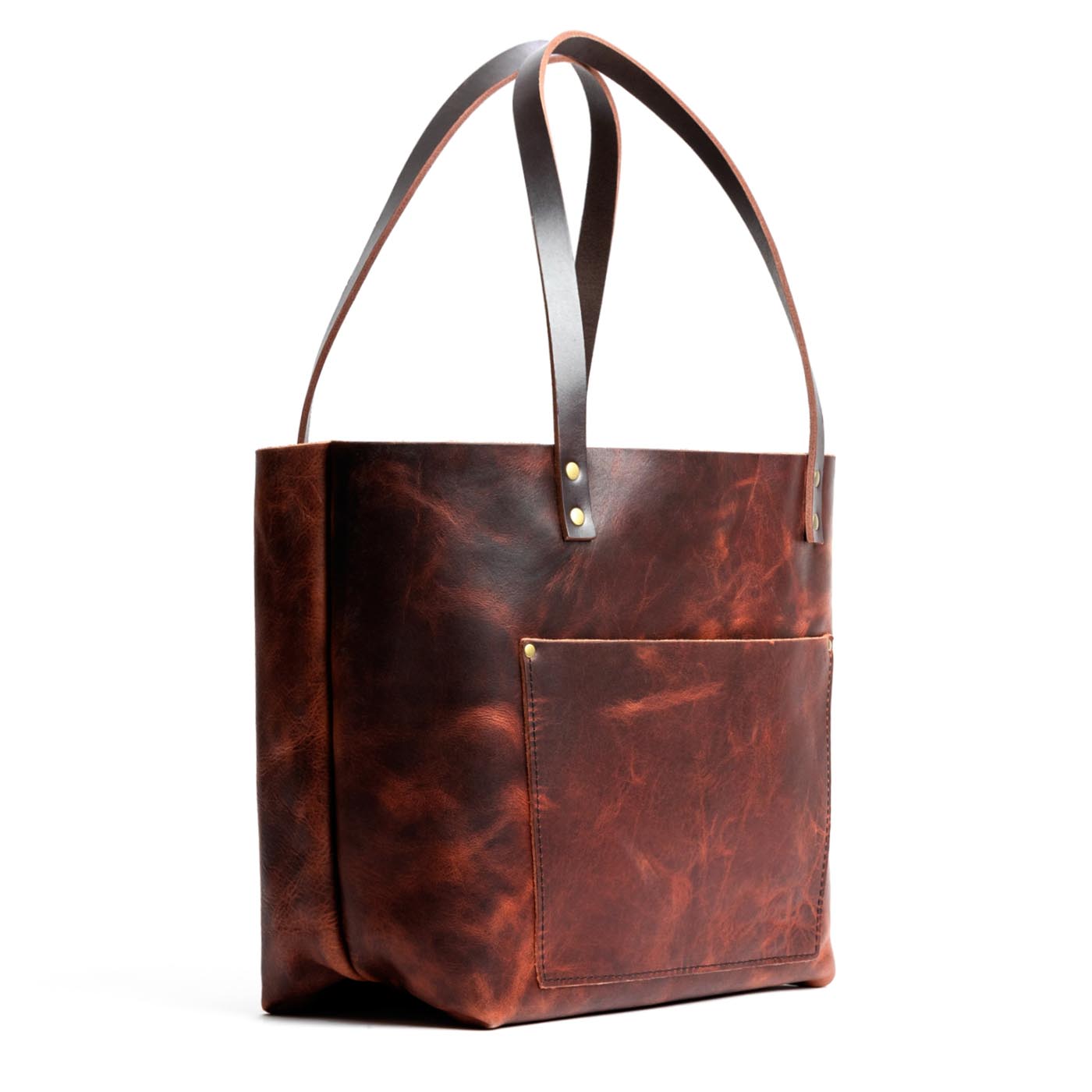 Lava*Classic | Large leather tote bag with sturdy bridle handles and front pocket