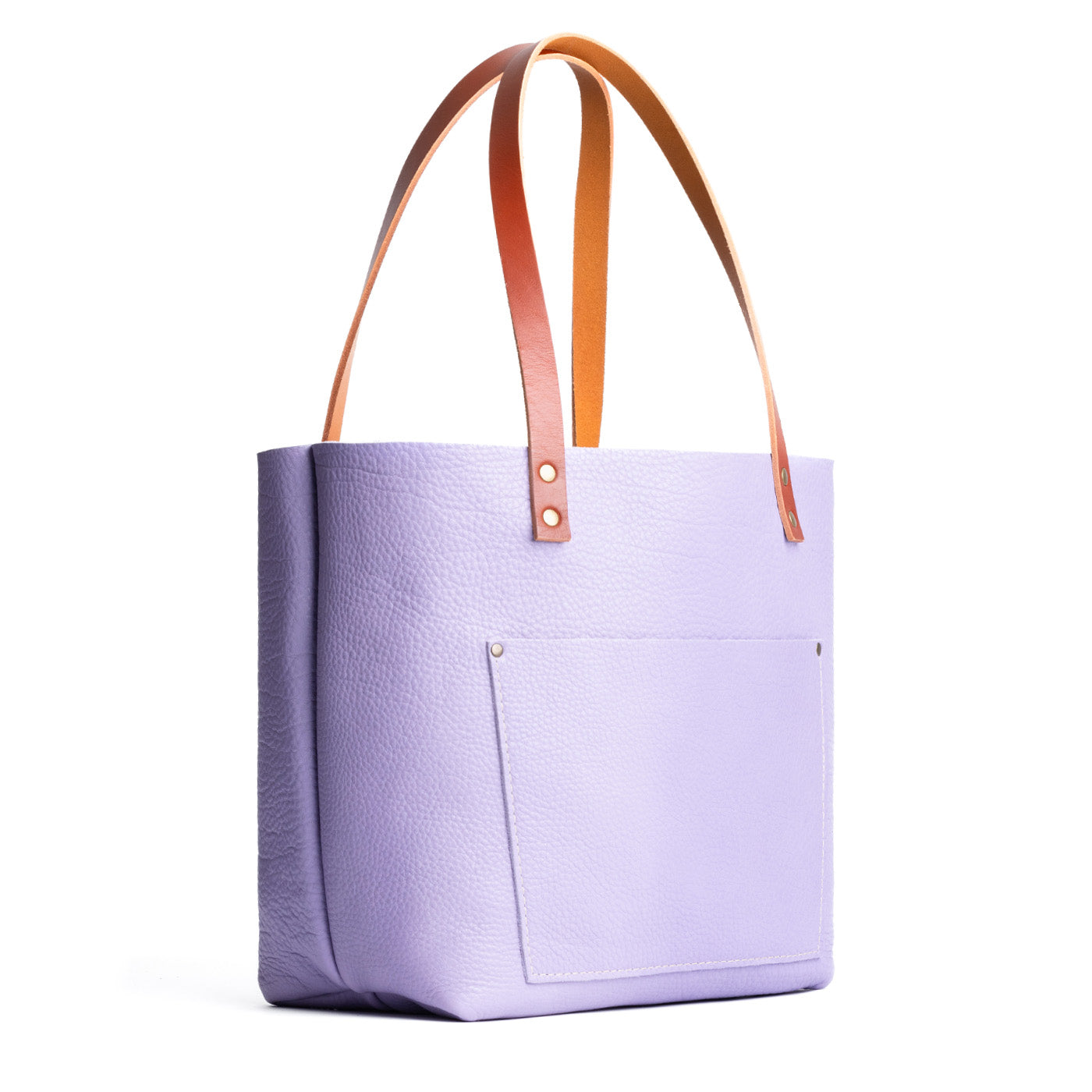 Wisteria Classic | Large leather tote bag with sturdy bridle handles and front pocket