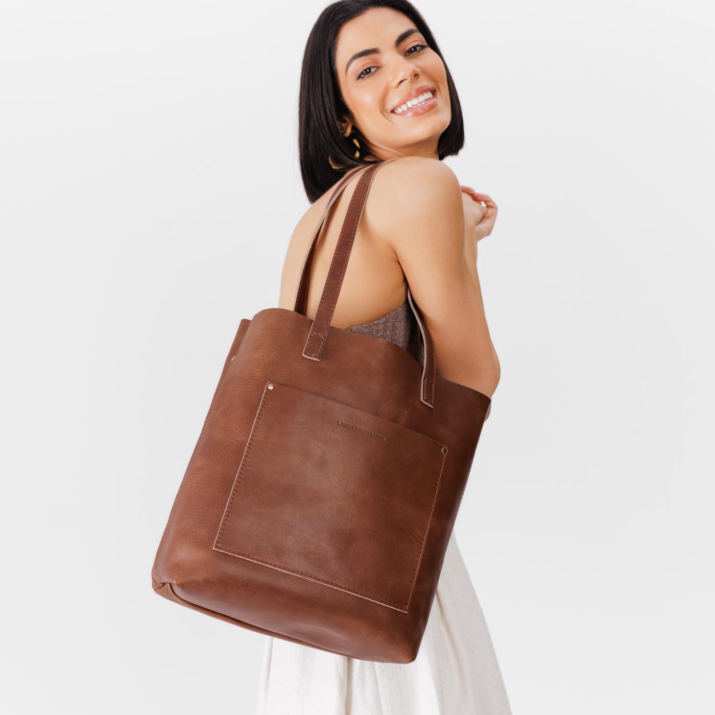 English Tan*Classic | Medium Tote with dual shoulder straps and crossbody strap