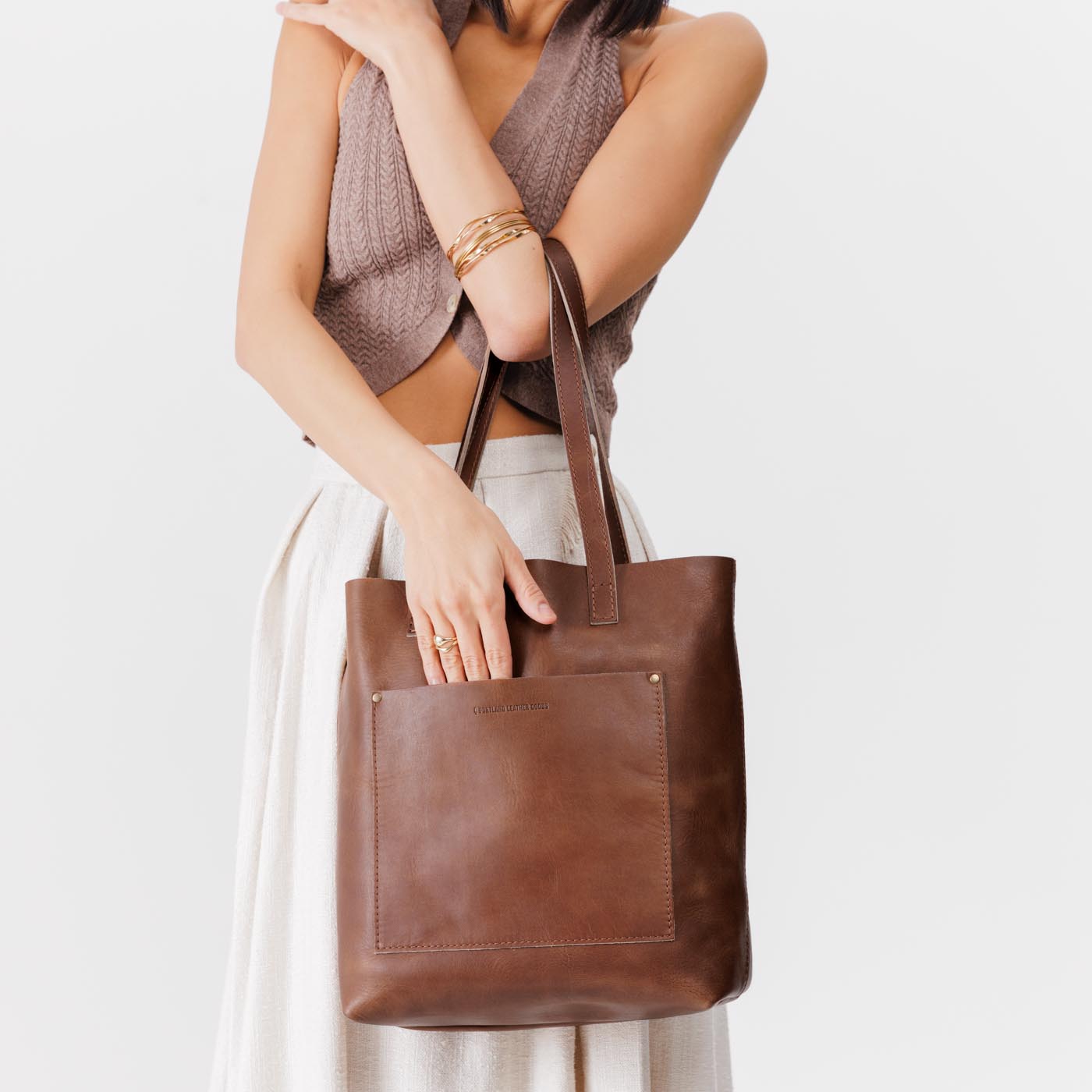 English Tan*Classic | Medium Tote with dual shoulder straps and crossbody strap