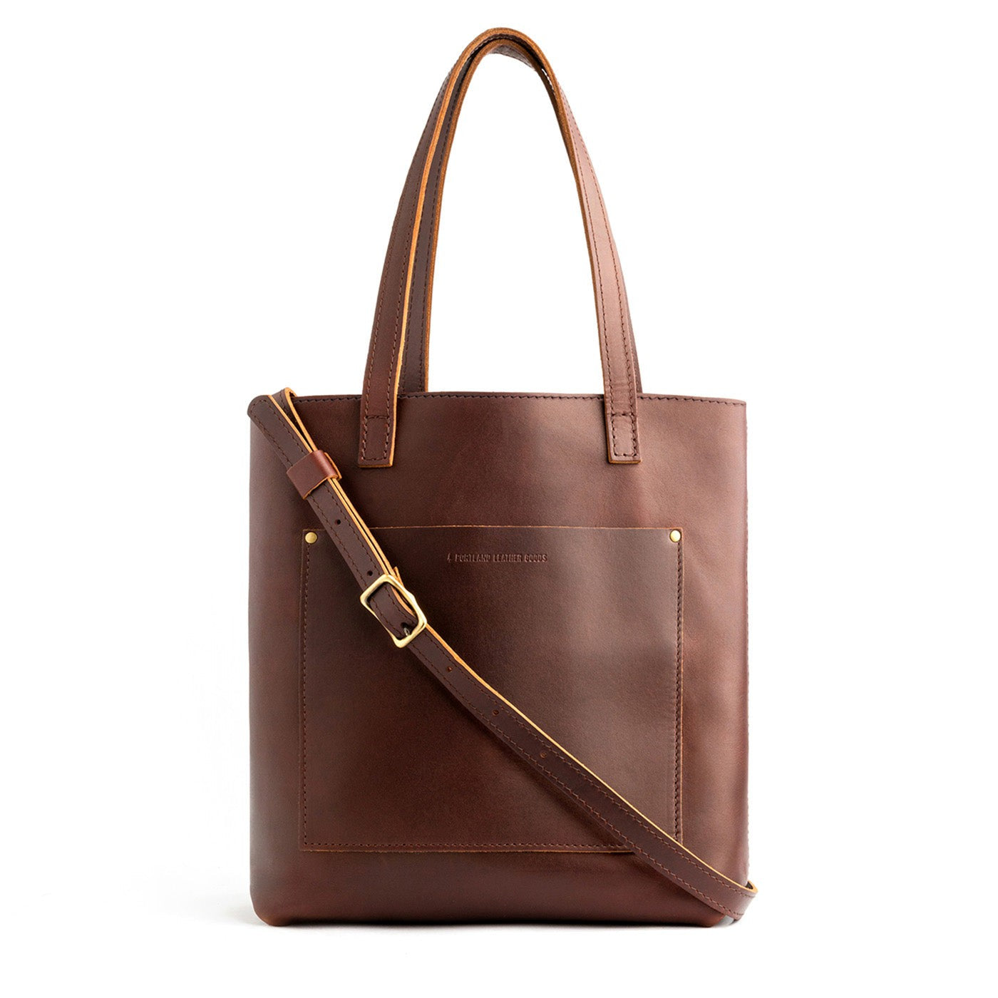 Cognac*Zipper | Medium Tote with dual shoulder straps and crossbody strap