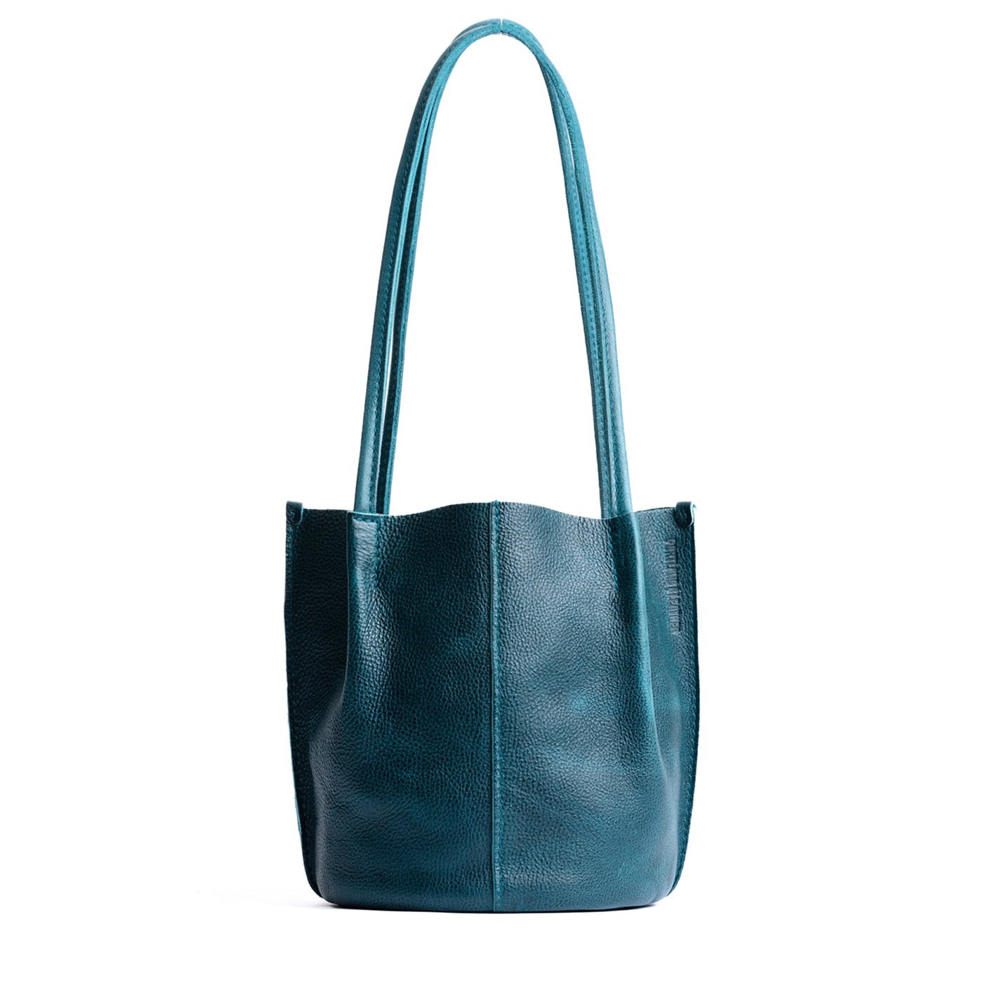 Lagoon*Classic | Petite bucket shaped tote bag with matching leather handles