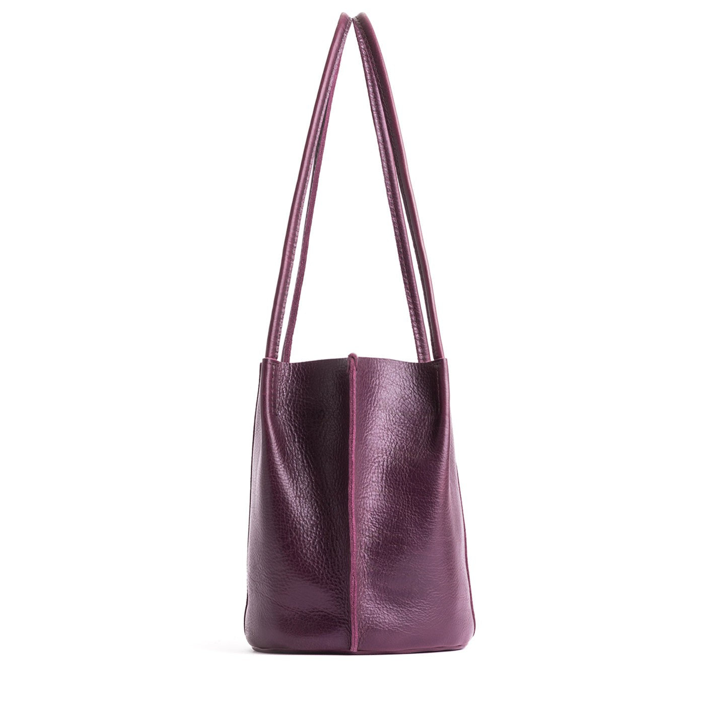 Plum*Classic | Petite bucket shaped tote bag with matching leather handles