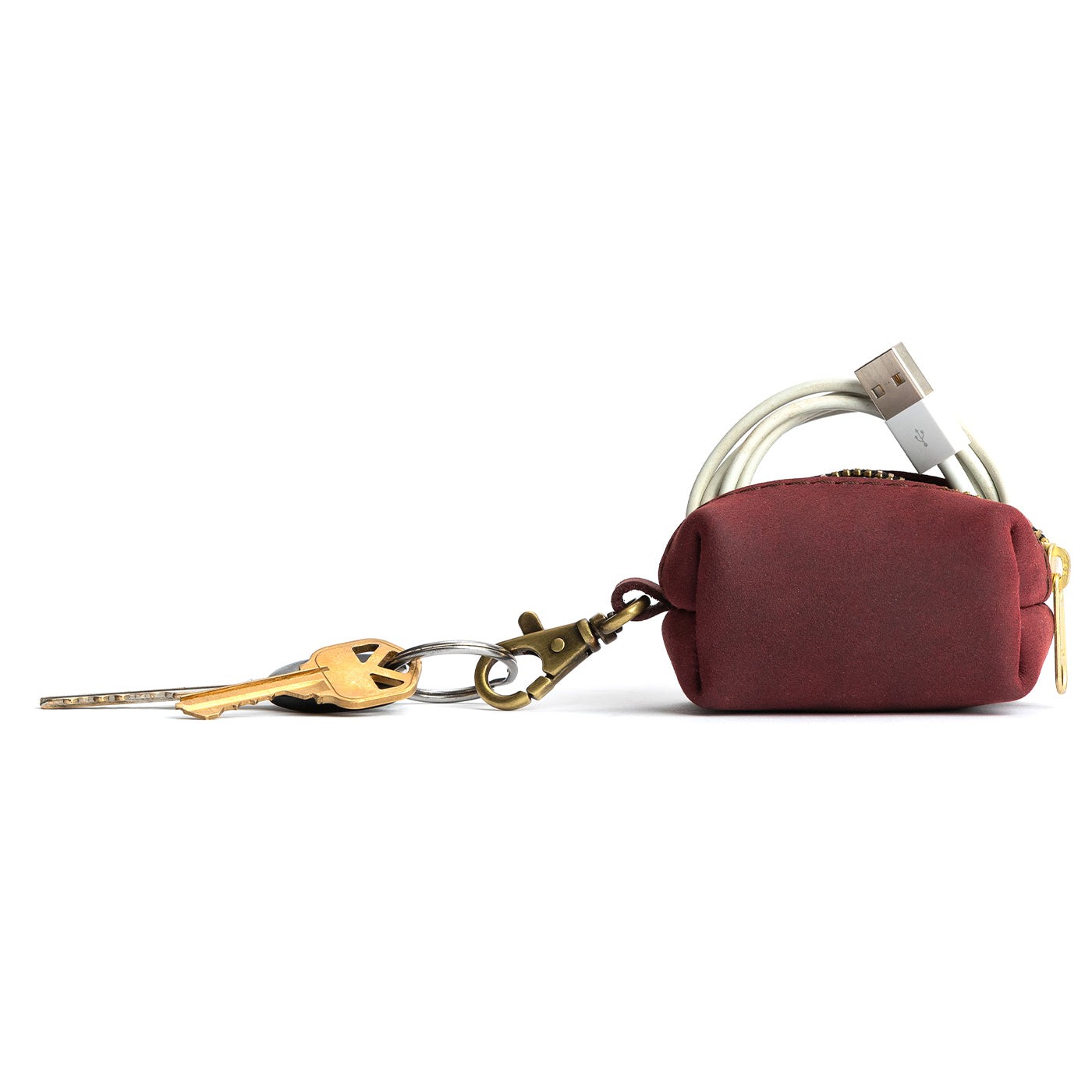 All Color: Merlot | Leather small keychain pouch