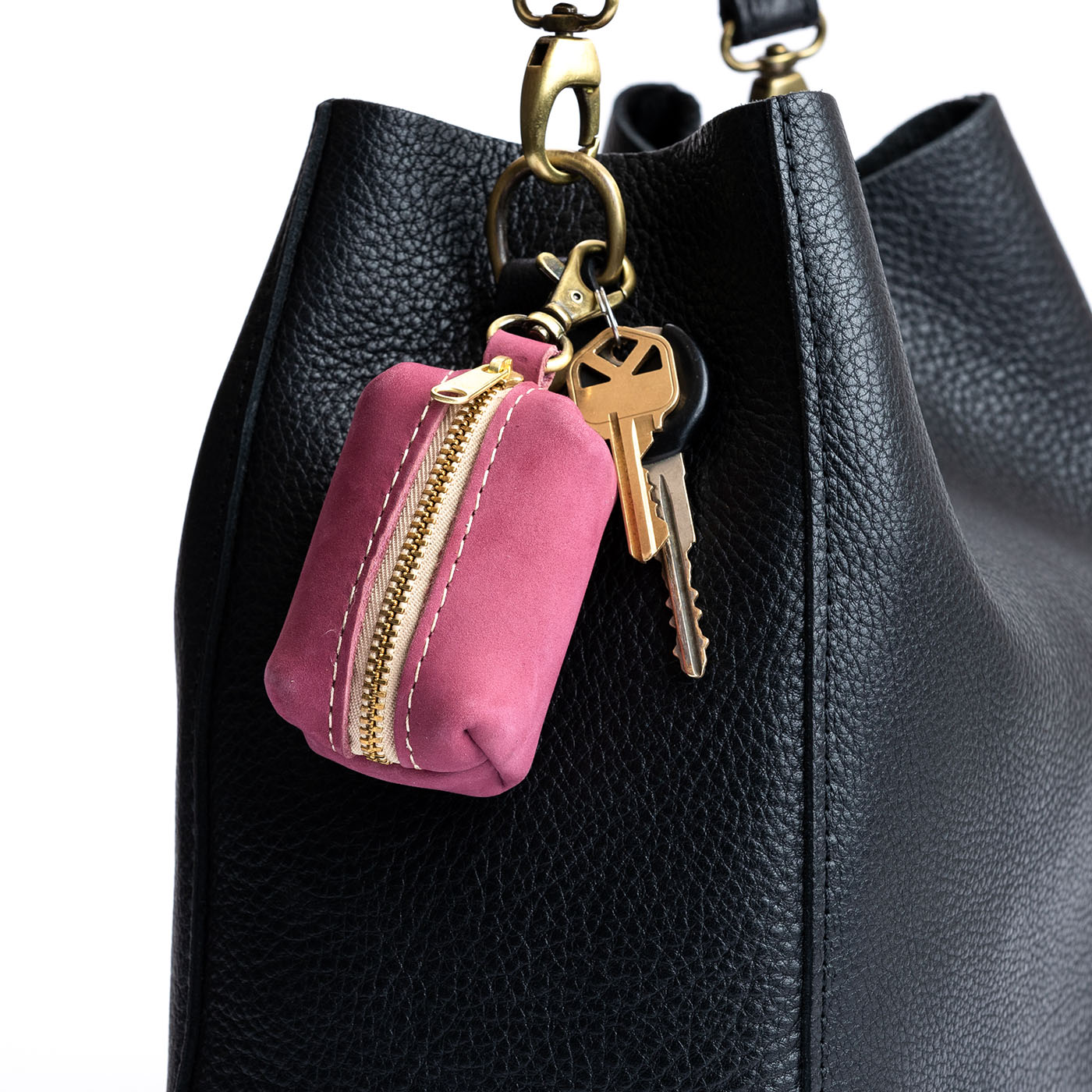 All Color: Foxglove | Leather small keychain pouch