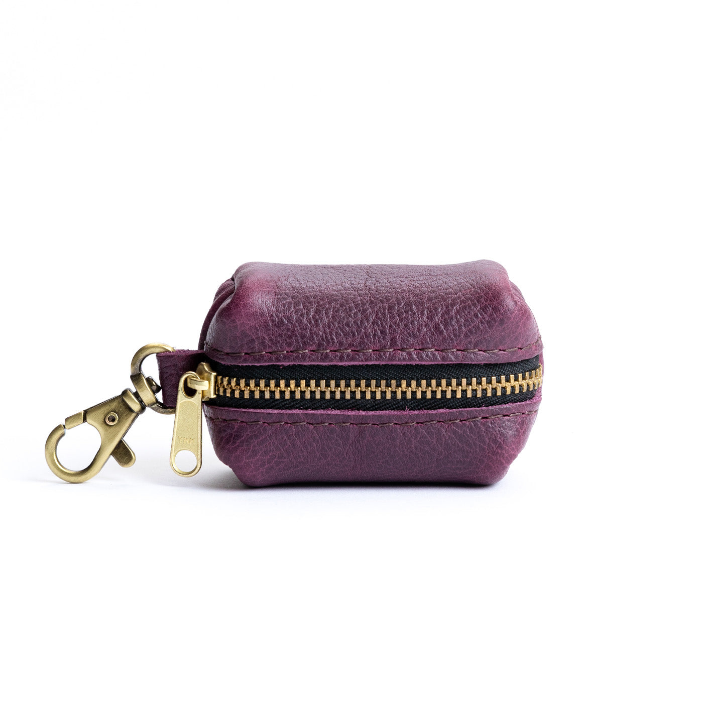 All Color: Plum | Leather small keychain pouch