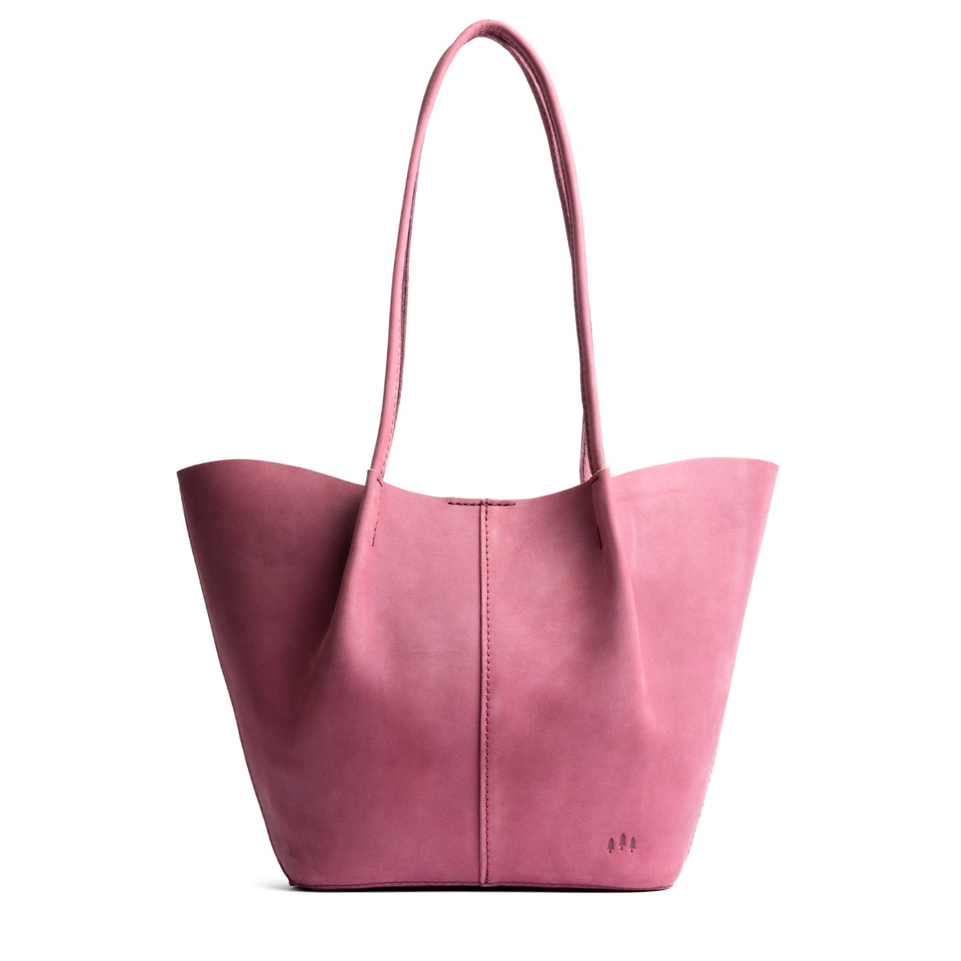 Foxglove*Large | Wide bucket shaped tote bag with matching leather handles