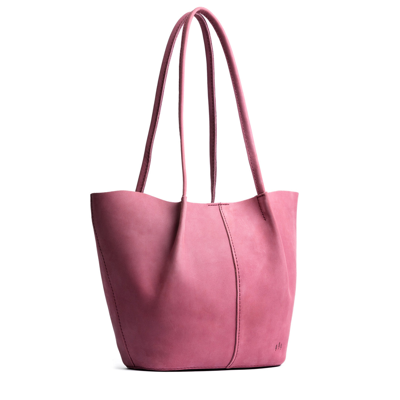 Foxglove*Large | Wide bucket shaped tote bag with matching leather handles