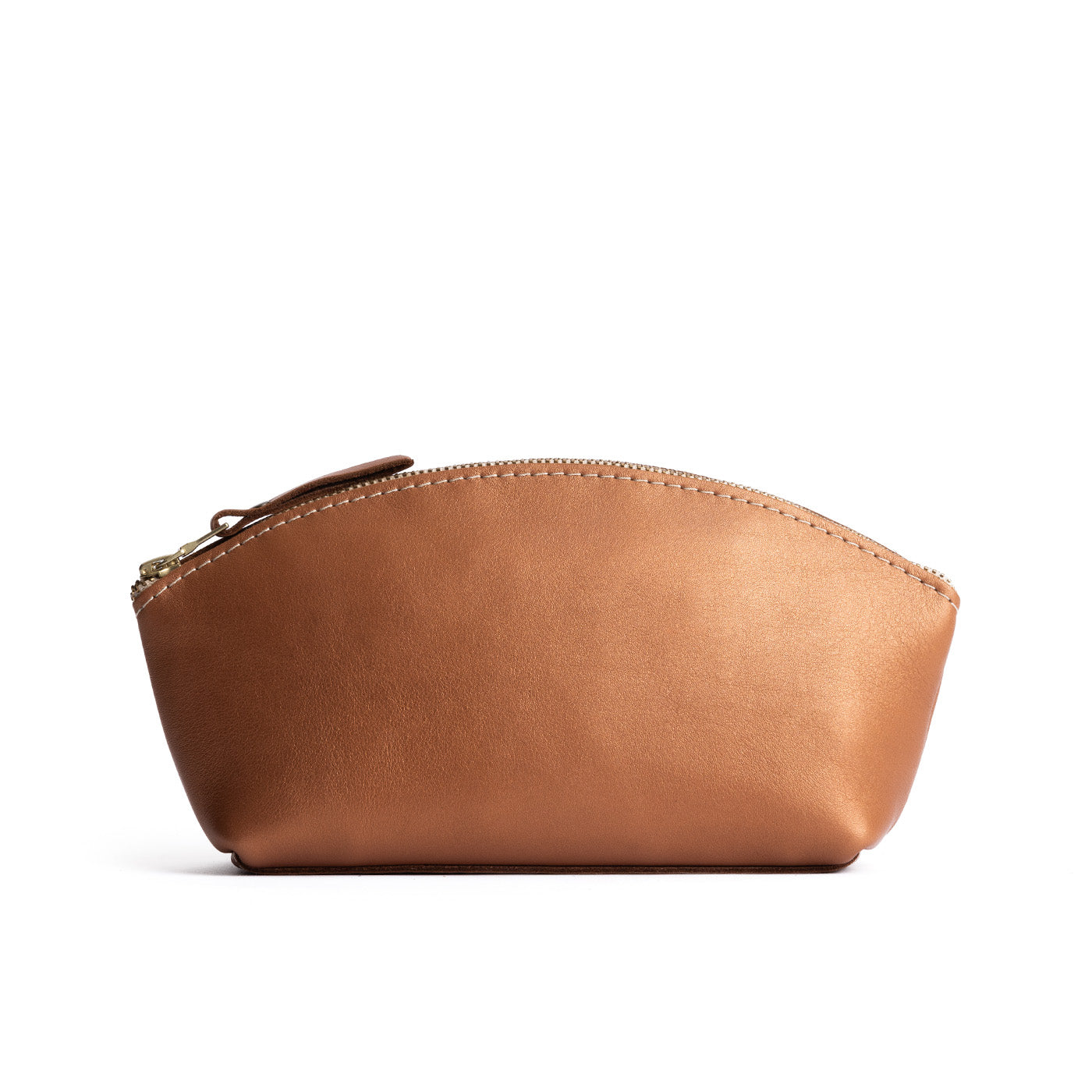 Hava*Eclipse | Spacious leather makeup bag with curved seams and top zipper