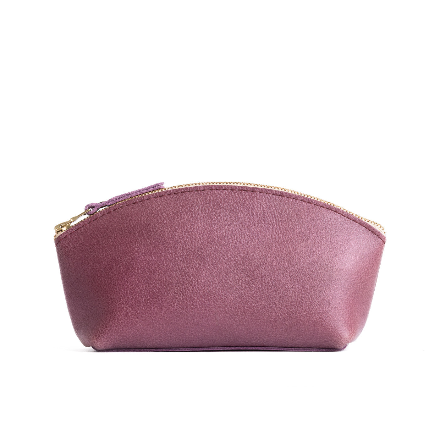 Kyoto*Eclipse | Spacious leather makeup bag with curved seams and top zipper