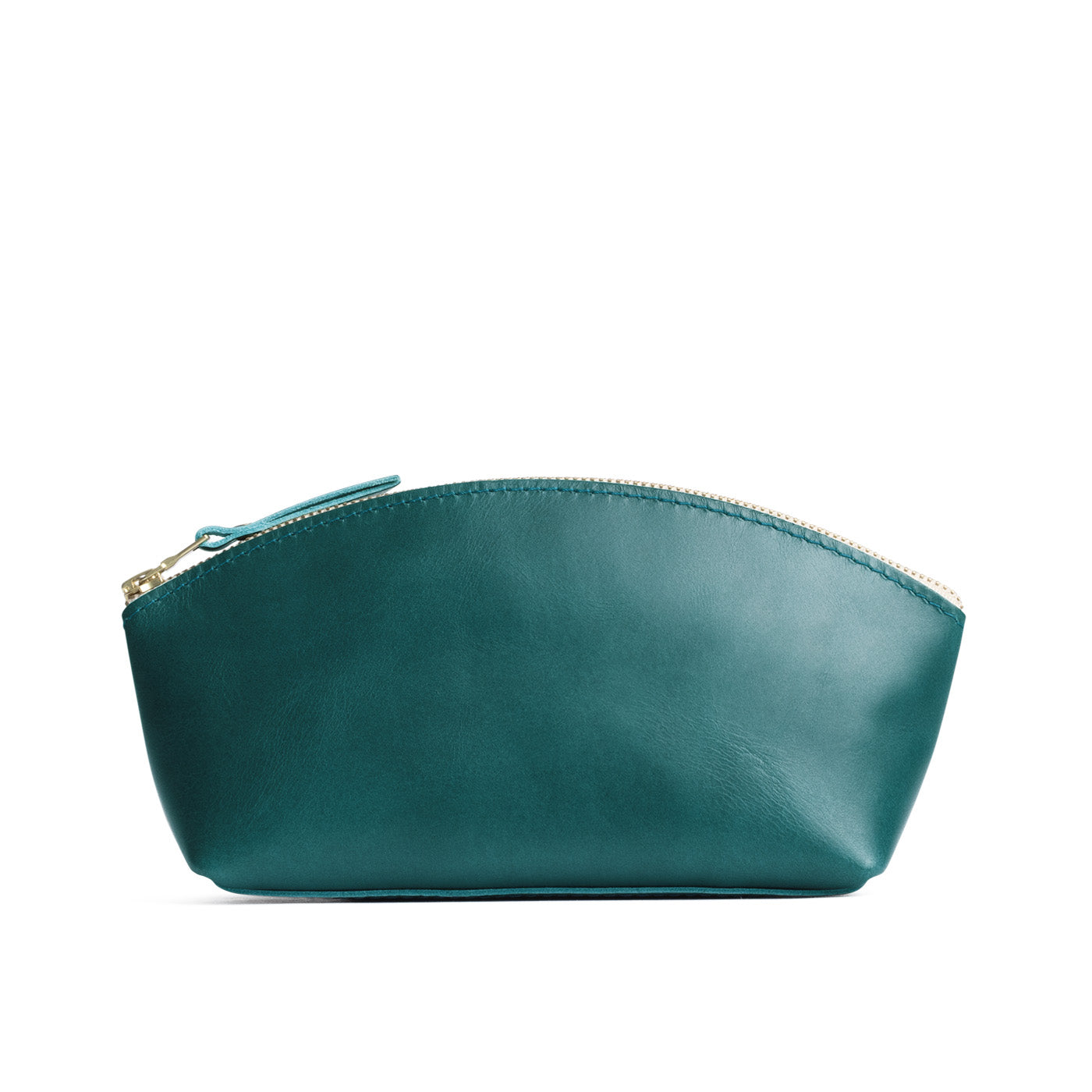 Caribbean*Eclipse | Spacious leather makeup bag with curved seams and top zipper