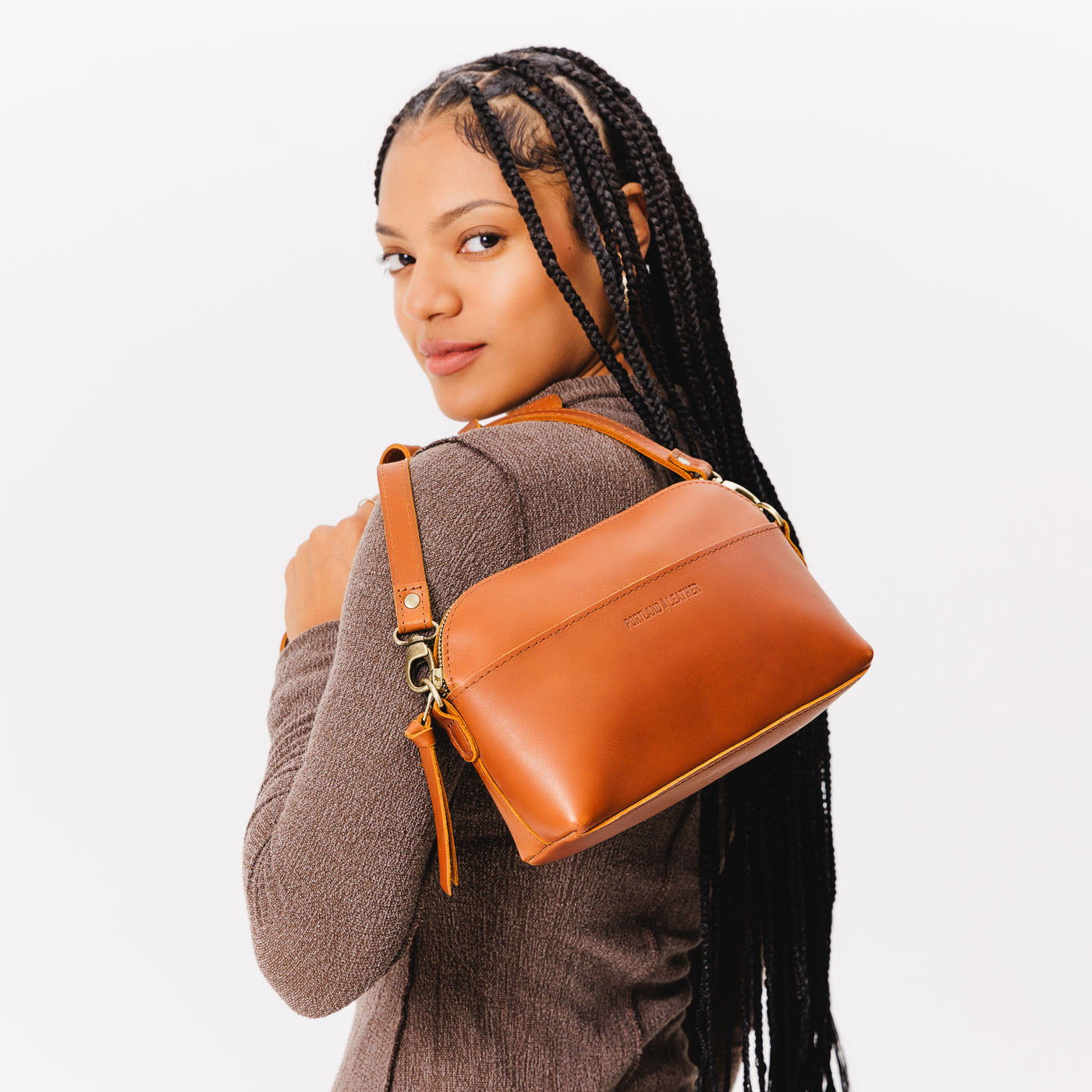 Honey*Classic | Dome shaped crossbody purse with front and back pockets