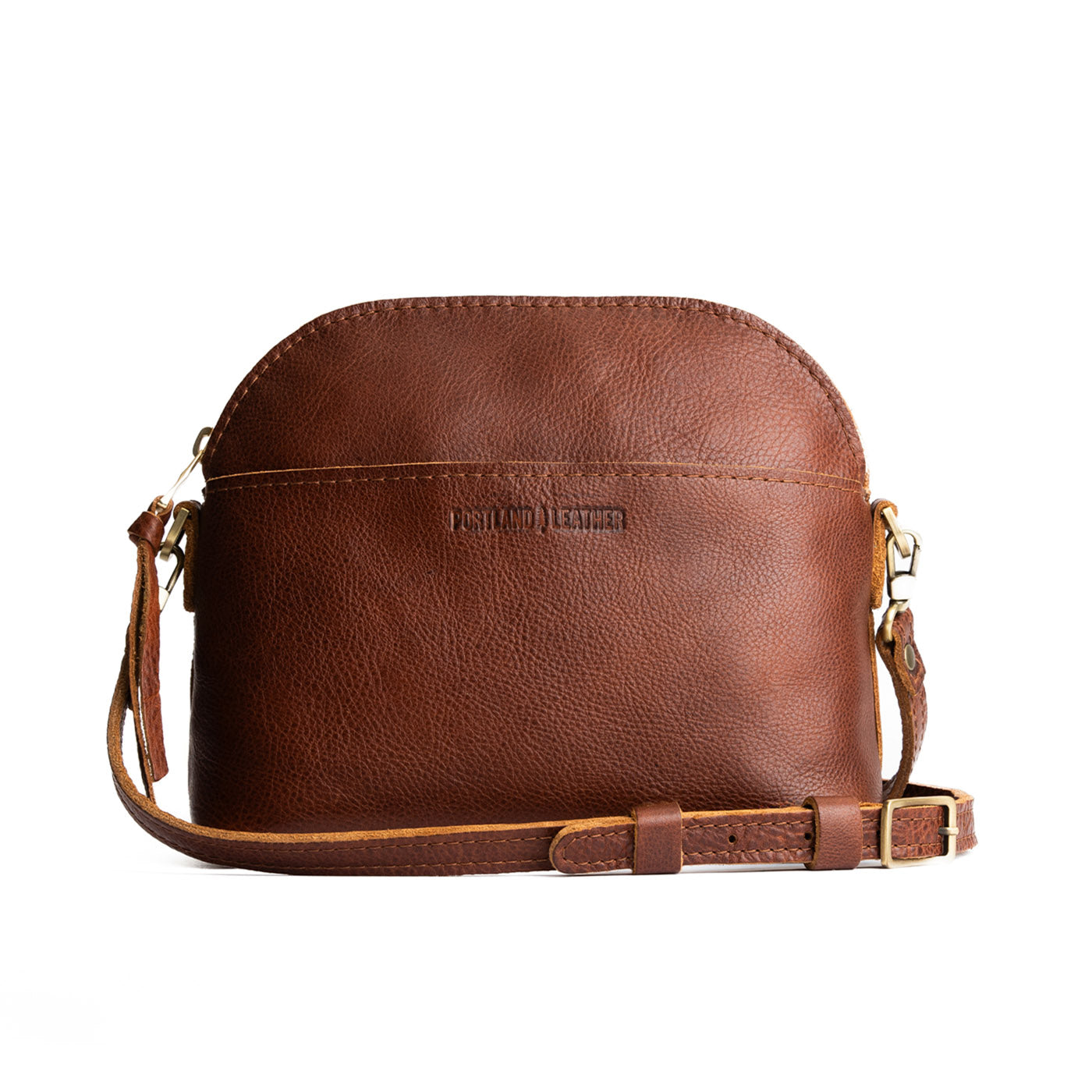 Nutmeg Large | Dome shaped crossbody purse with front pocket and removable strap