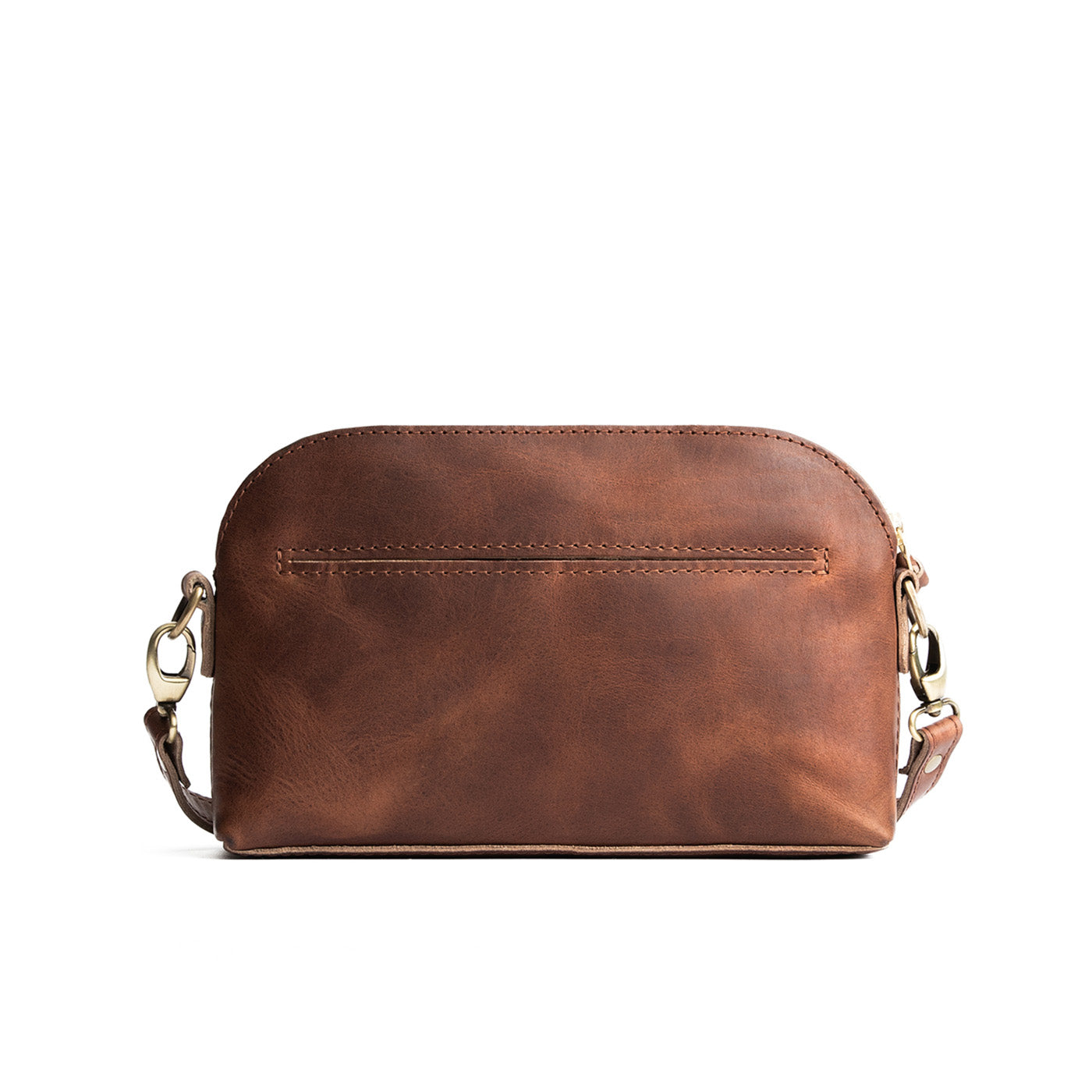 English Tan*Classic | Dome shaped crossbody purse with front and back pockets