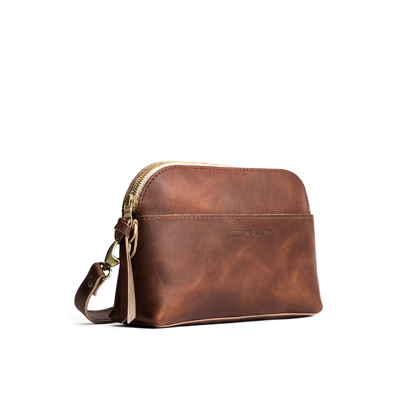 English Tan*Classic | Dome shaped crossbody purse with front and back pockets