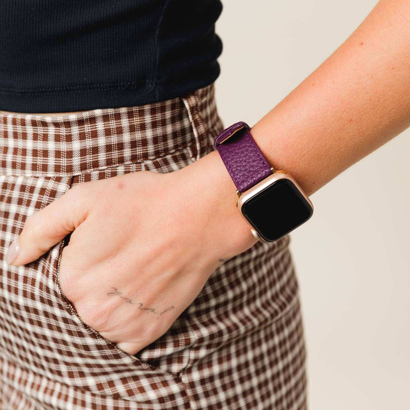 Eggplant | Apple watch band on wrist