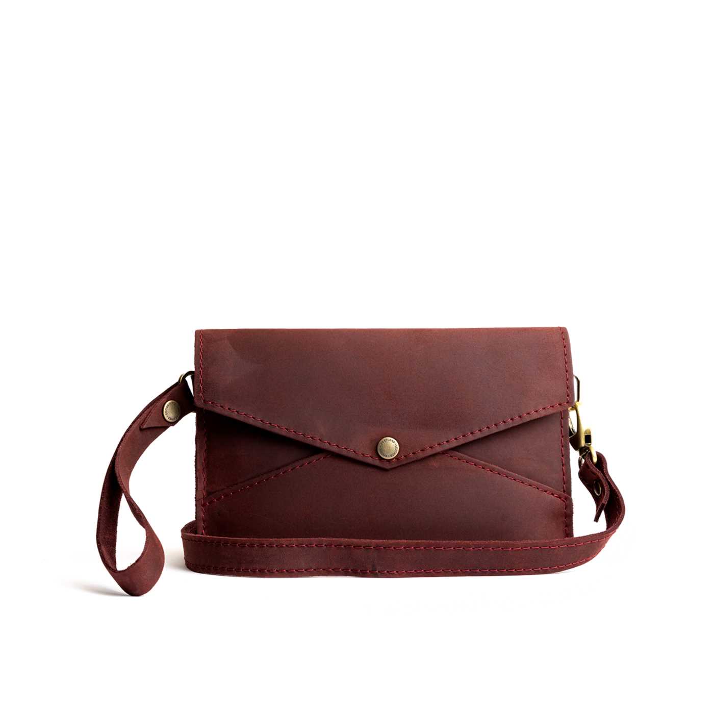  Merlot | Envelope shaped clutch wallet with crossbody strap