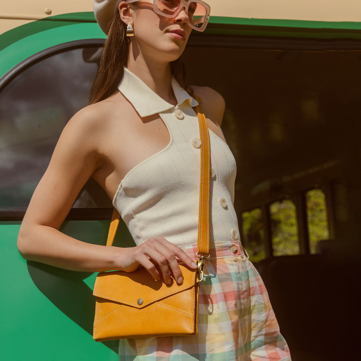 Sunflower | Envelope shaped clutch wallet with crossbody strap