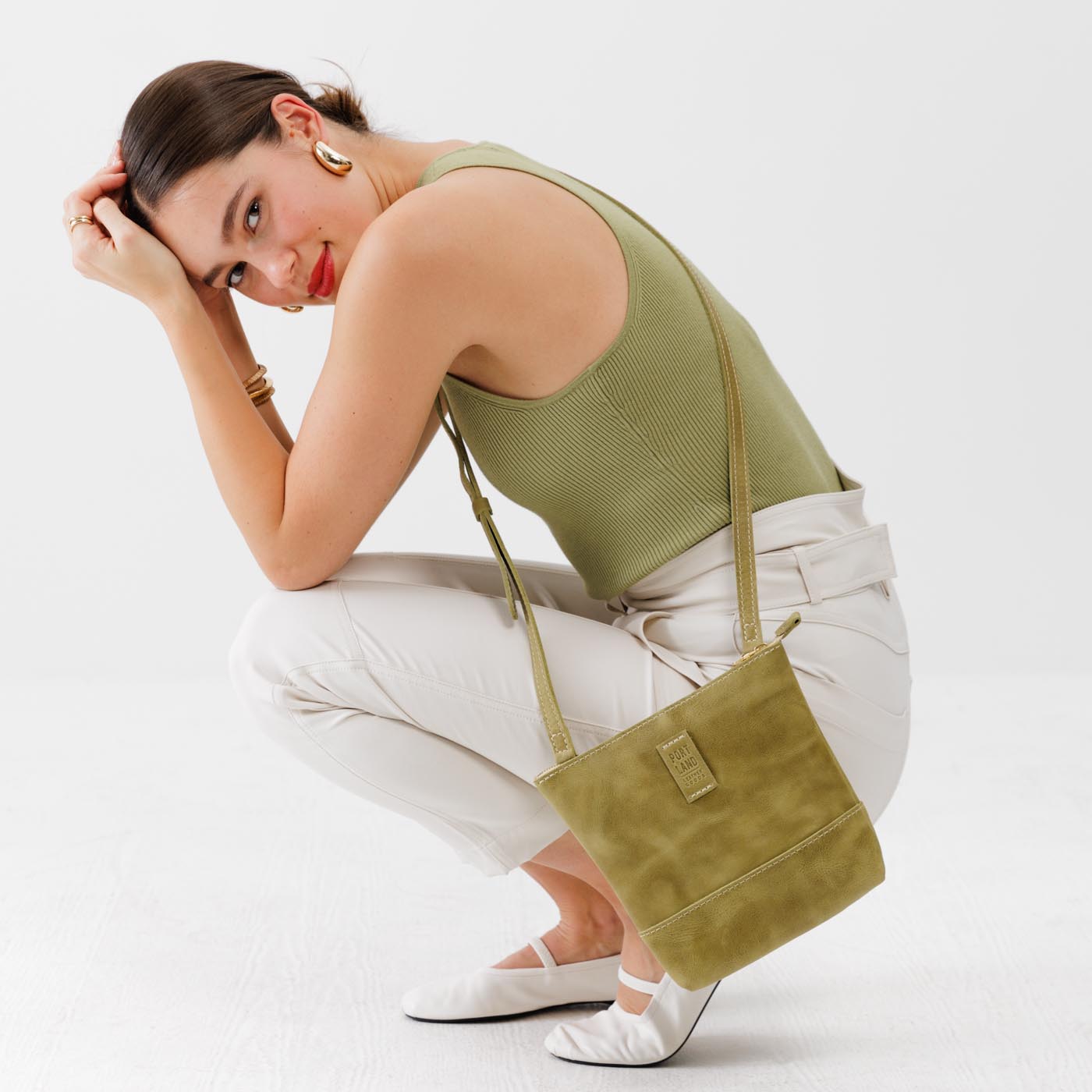  Anjou | Small rectangular crossbody purse with top zipper and interior pocket