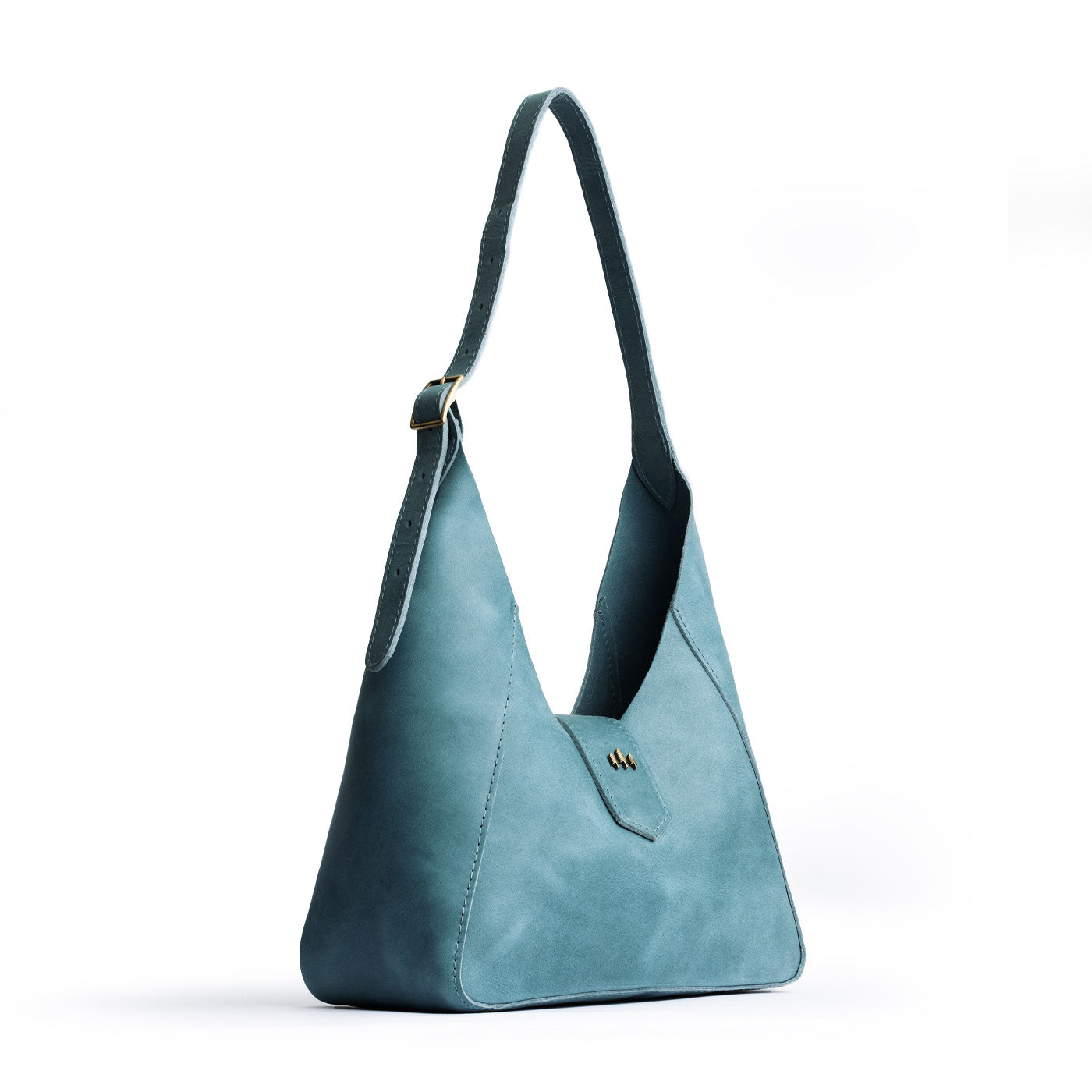 Aqua | Structured hobo shoulder bag with adjustable strap and magnetic closure