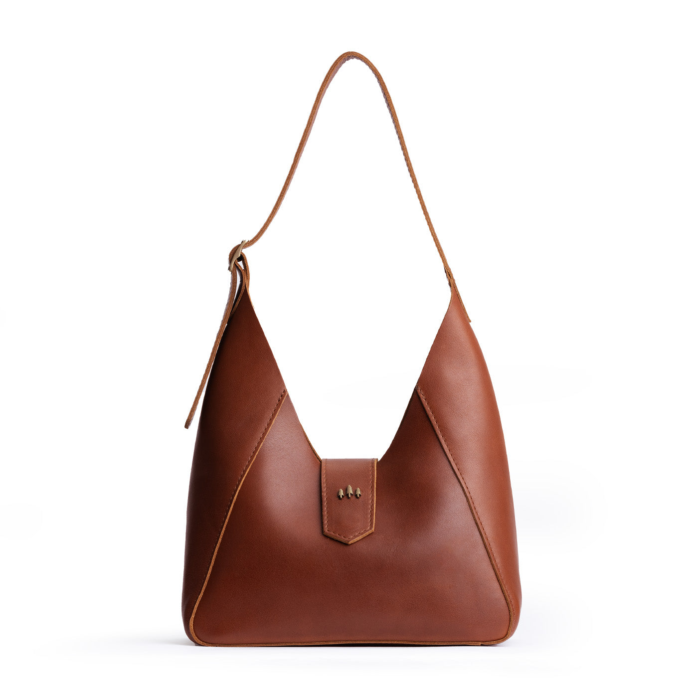 Chestnut | Structured hobo shoulder bag with adjustable strap and magnetic closure