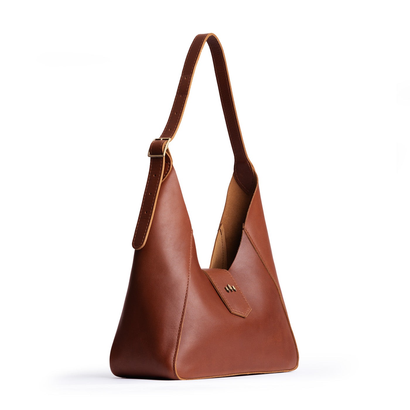 Chestnut | Structured hobo shoulder bag with adjustable strap and magnetic closure