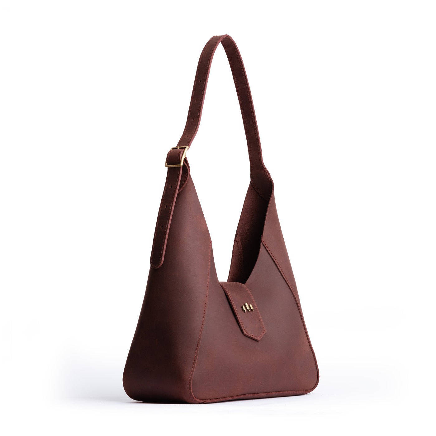 Merlot | Structured hobo shoulder bag with adjustable strap and magnetic closure