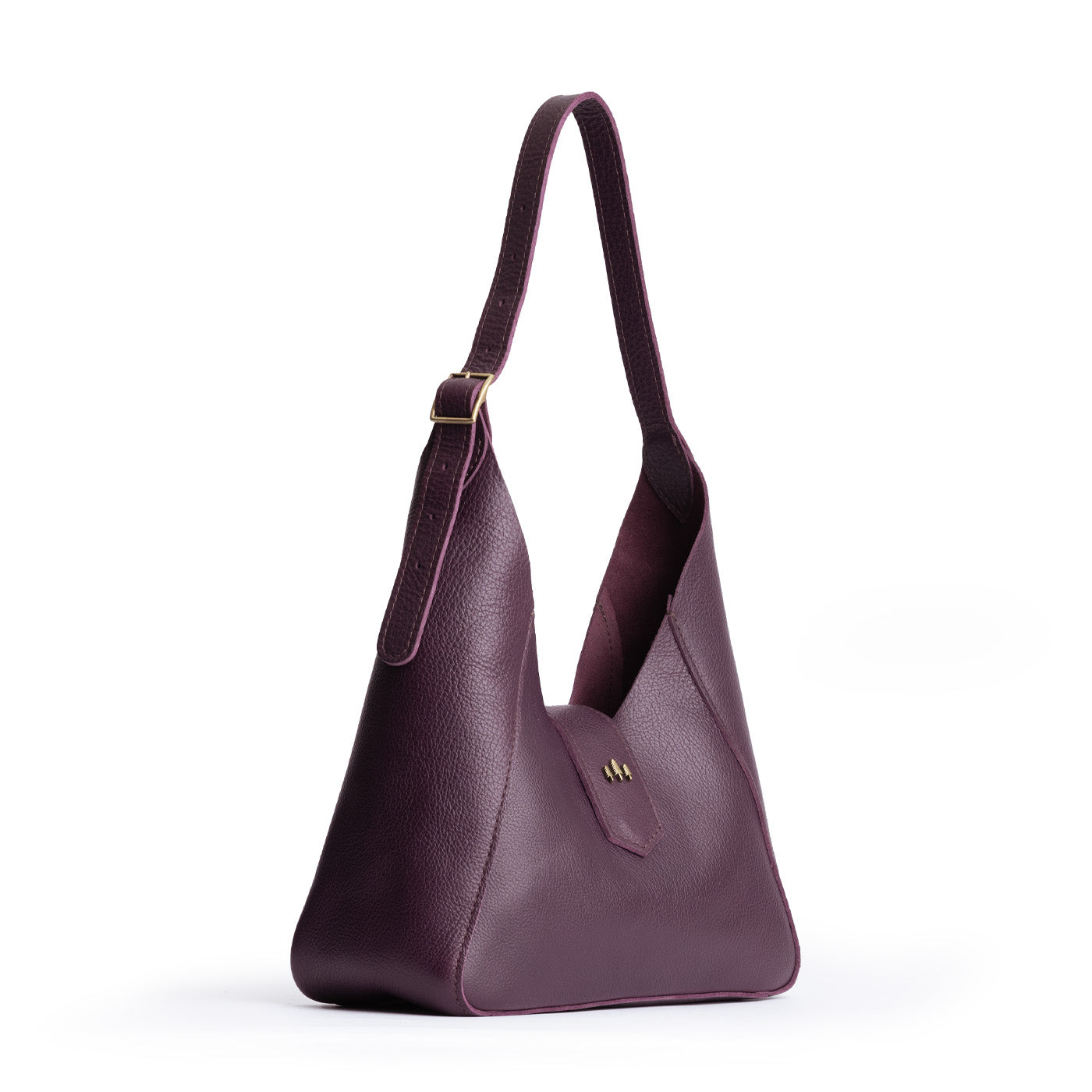 Plum | Structured hobo shoulder bag with adjustable strap and magnetic closure