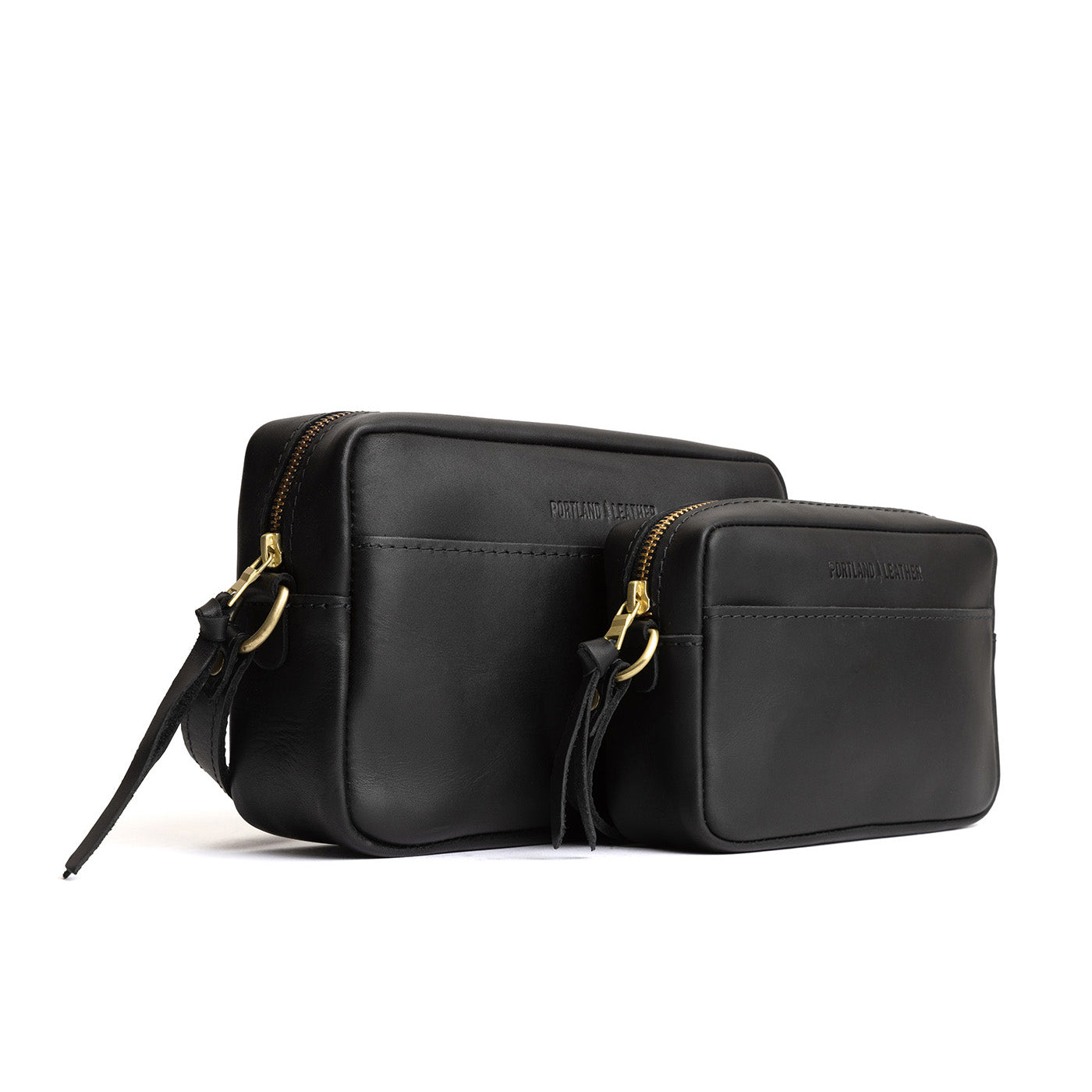 Black | Two sizes of rectangular crossbody with adjustable strap