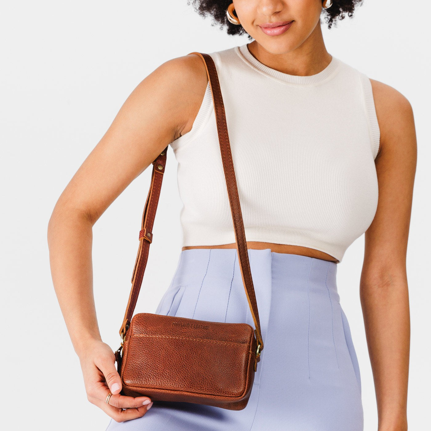 Nutmeg Small | Petite rectangular crossbody with adjustable strap