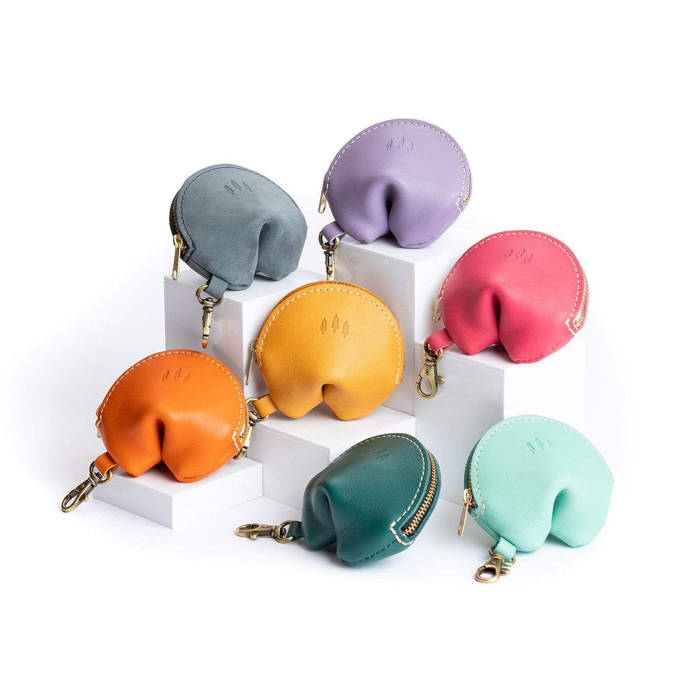 All Variants | Leather fortune cookie shaped keychain pouch