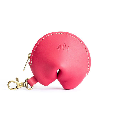 All Color: Tulip | Leather fortune cookie shaped keychain pouch