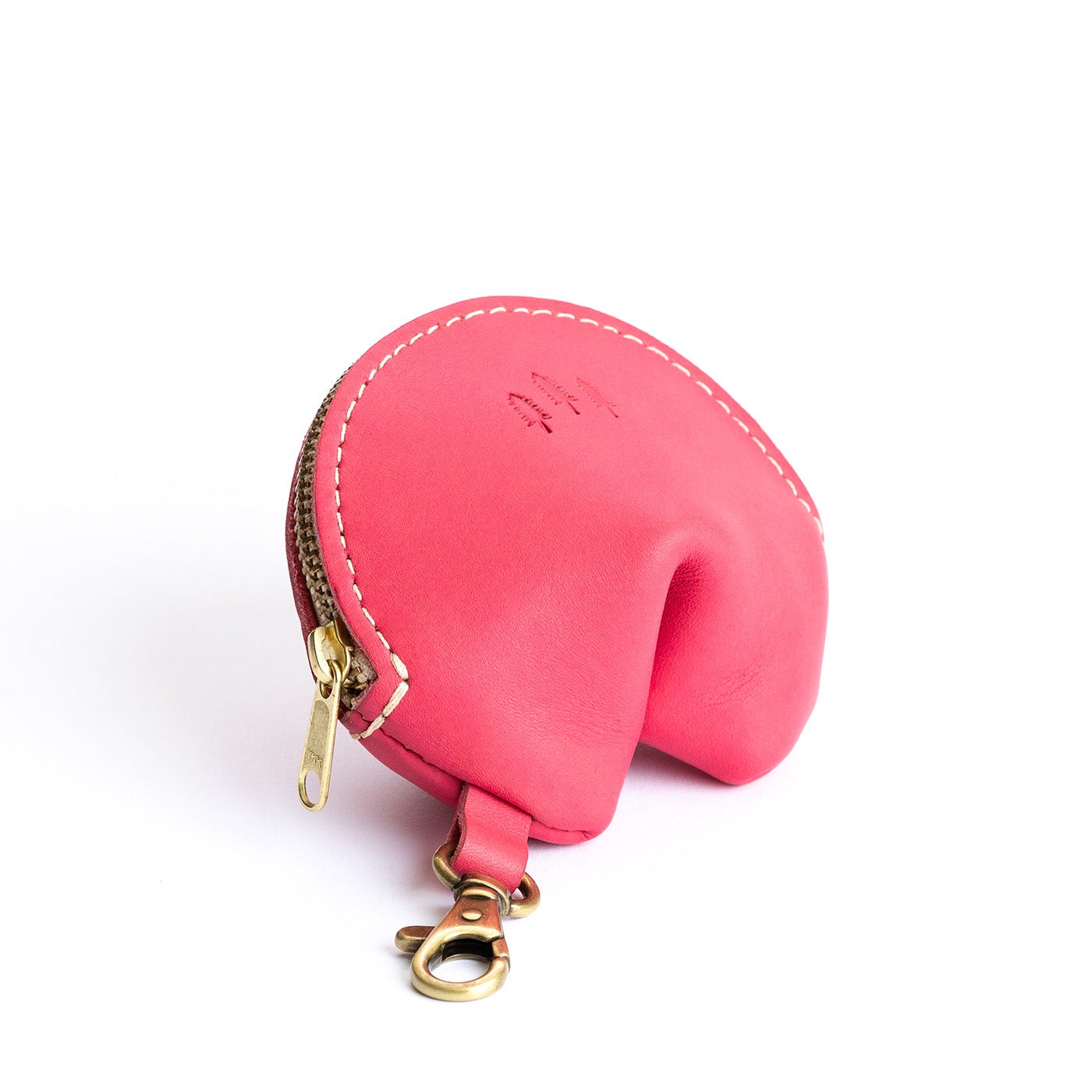 All Color: Tulip | Leather fortune cookie shaped keychain pouch