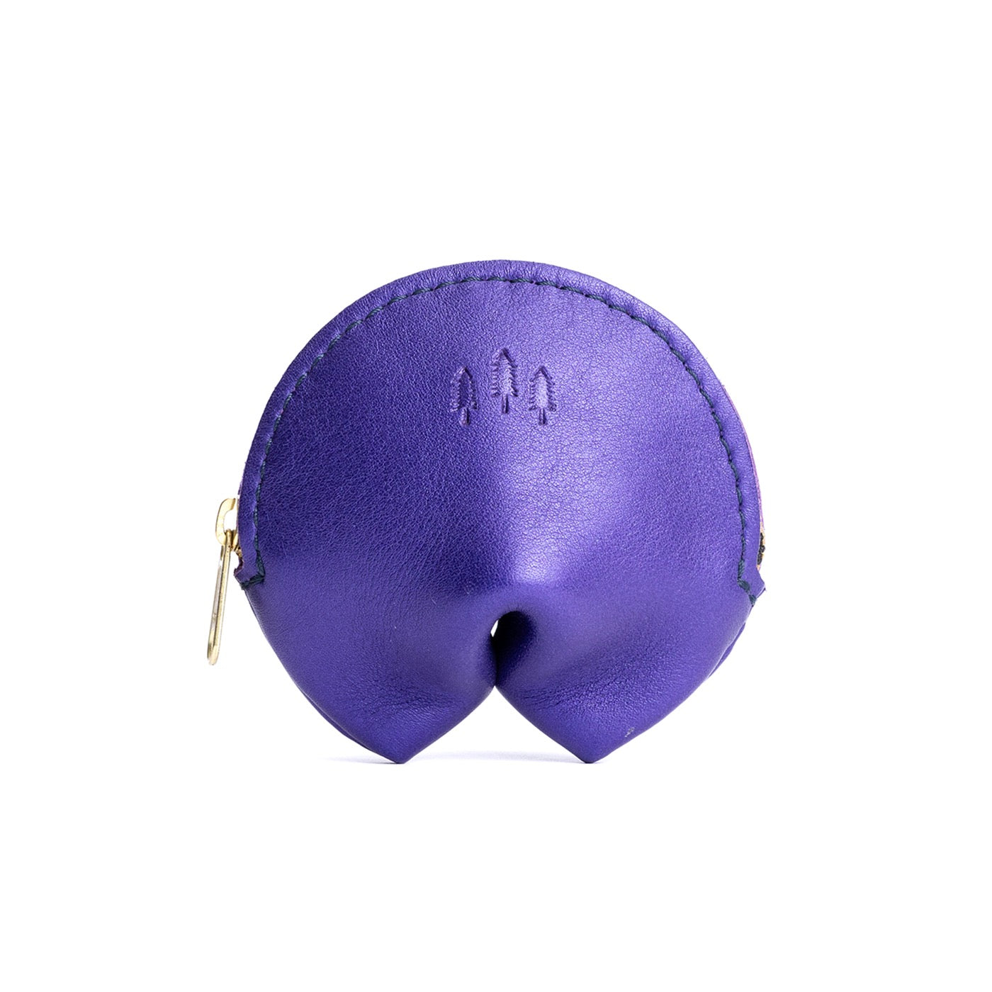 Amethyst | Leather fortune cookie shaped pouch