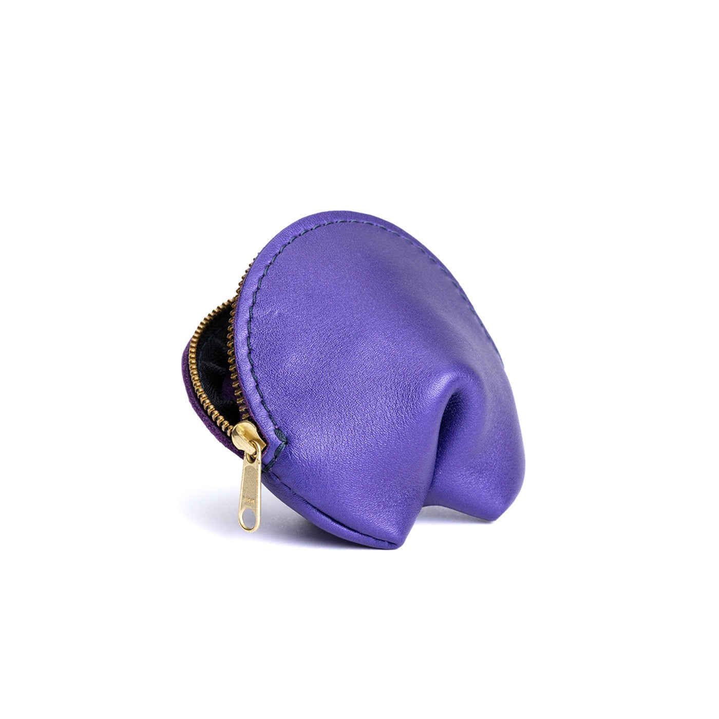 Amethyst | Leather fortune cookie shaped pouch