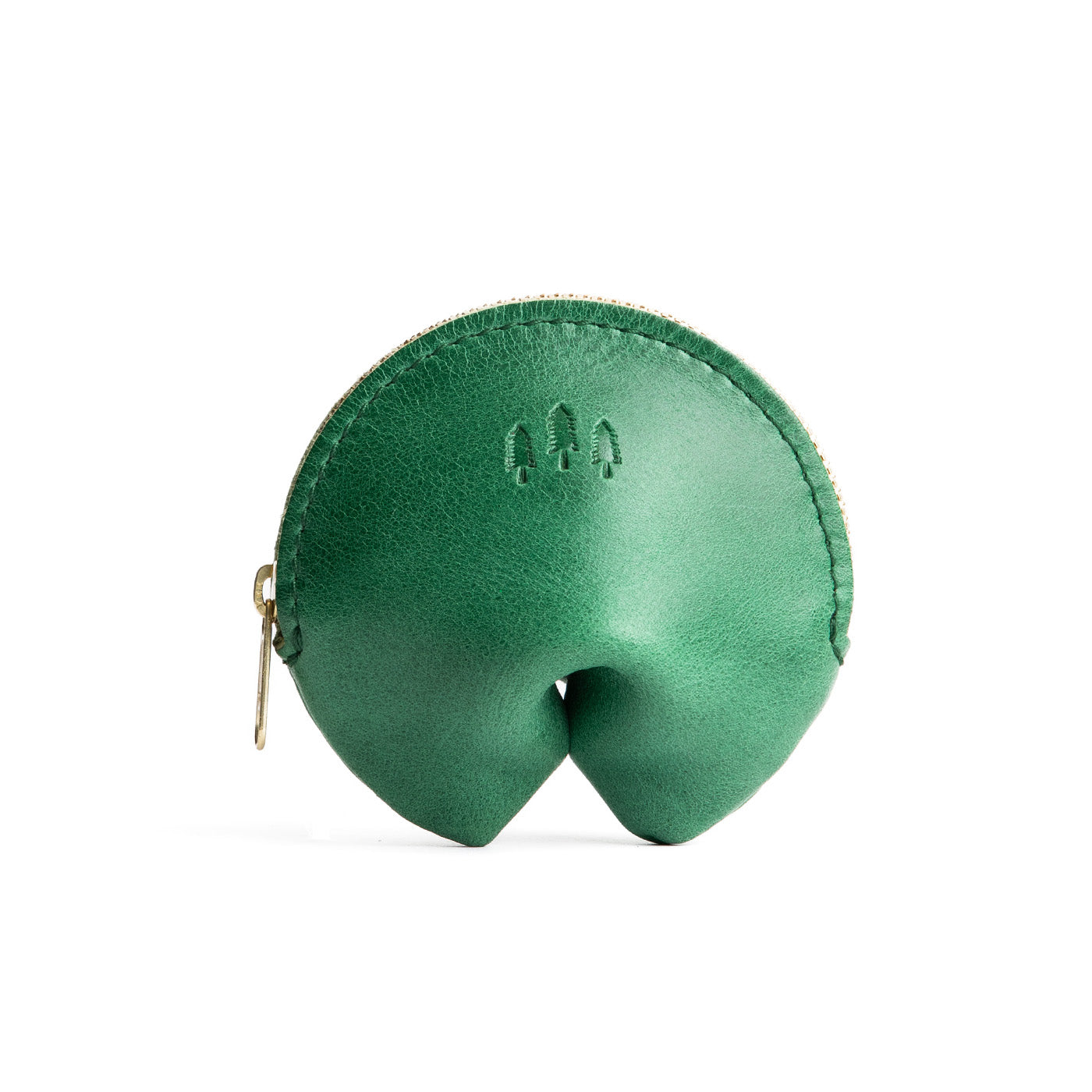 All Color: Cowboy Mint | Leather fortune cookie shaped pouch